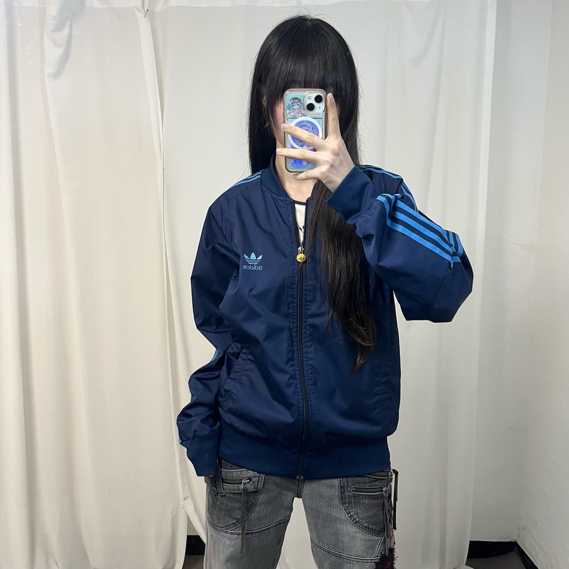 Adidas navy twisted track top 상품이미지1