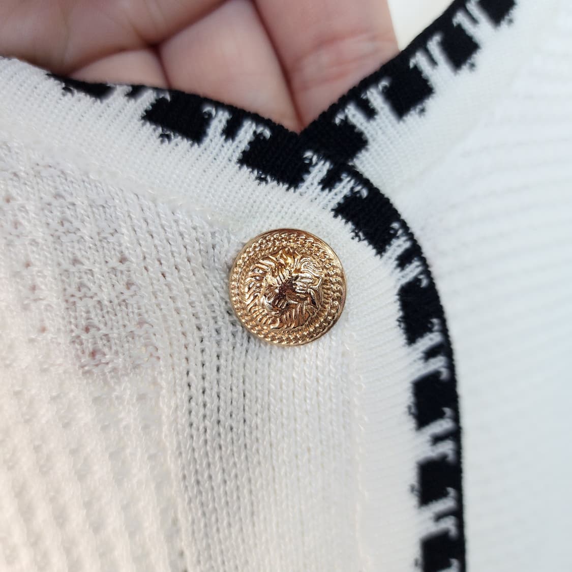 GGPX 화이트 배색 가디건 상품이미지3