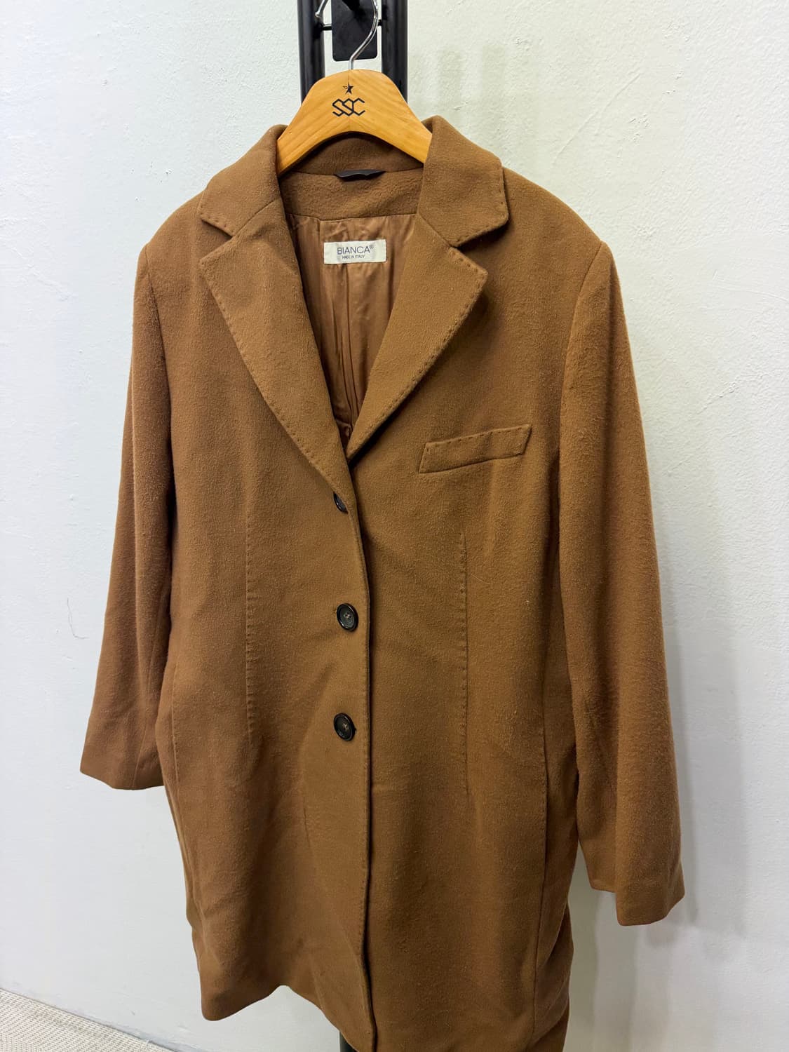 정품) 비앙카 여성 울 코트 브라운 48 상품이미지3