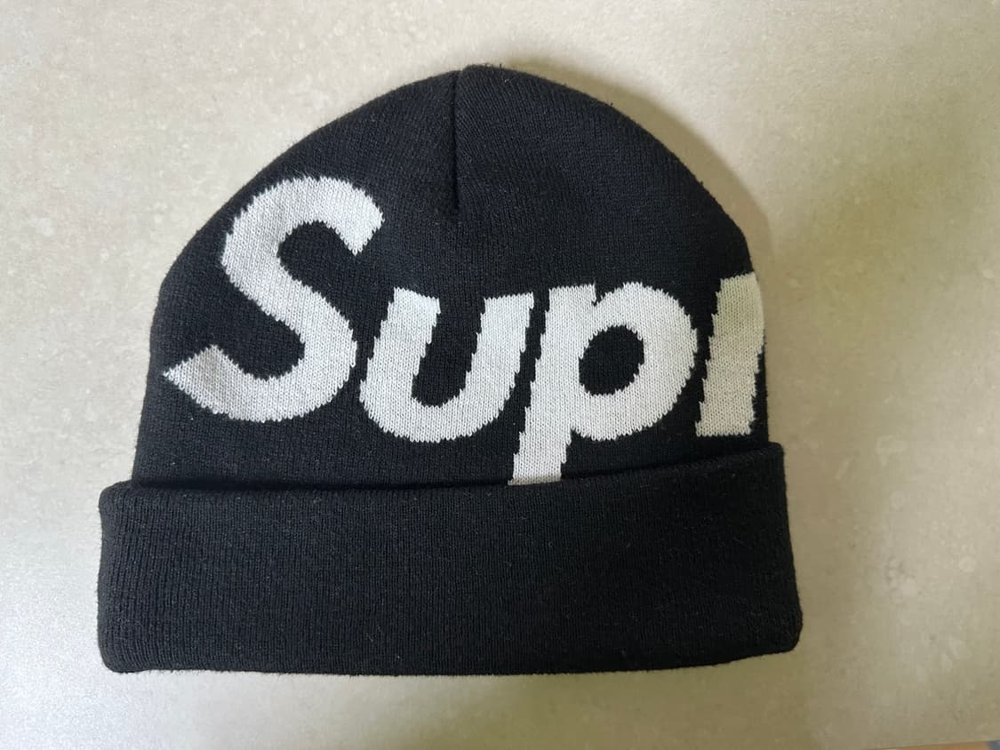 슈프림 빅 로고 비니 블랙 상품이미지2