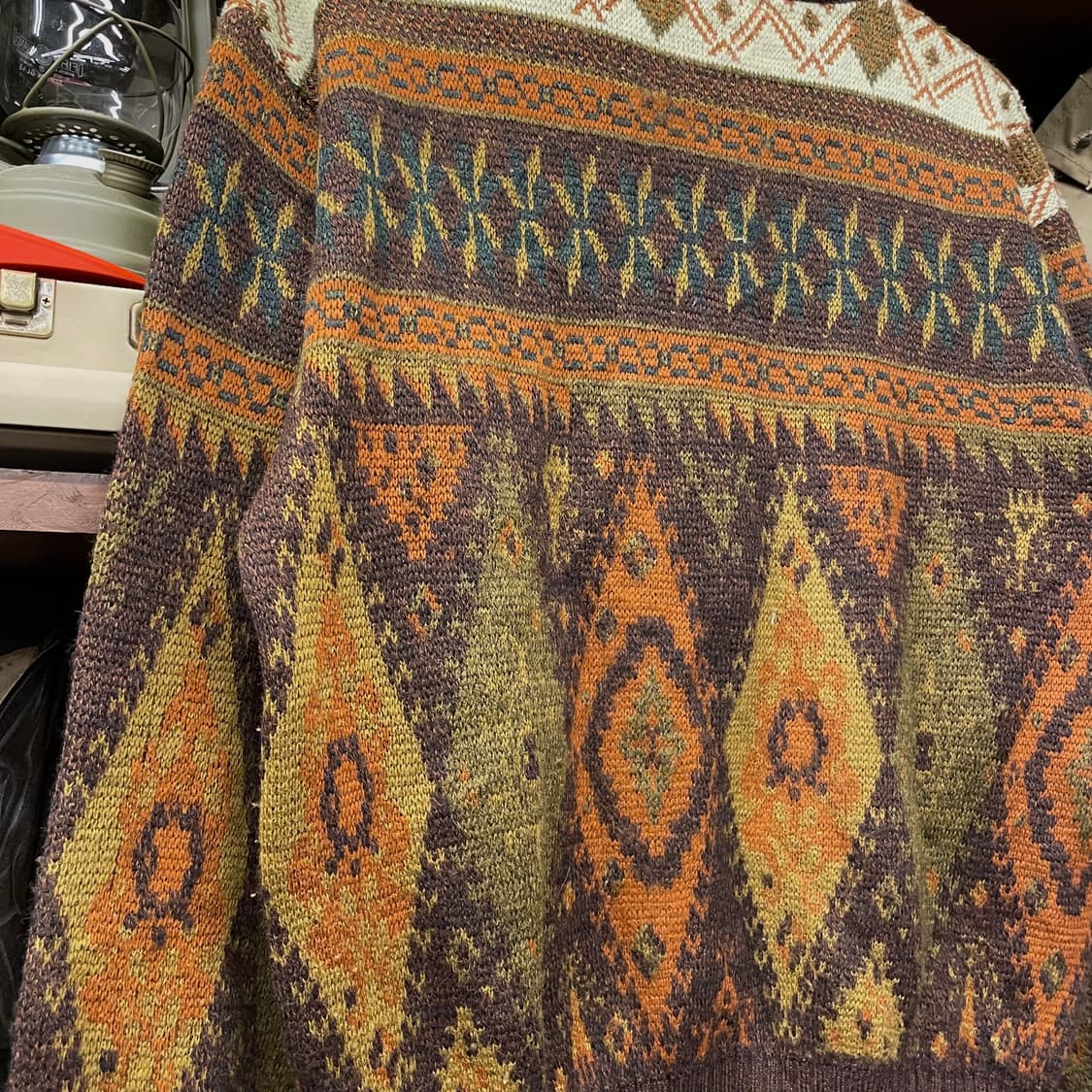 90s JPN 빈티지 SANYO 노르딕 패턴 울 니트 스웨터 상품이미지5