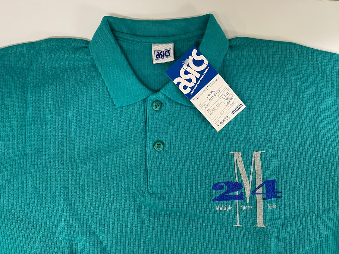 아식스 빈티지 90s 폴로 셔츠 올드 ASICS OLD 1990 틸 M 상품이미지2