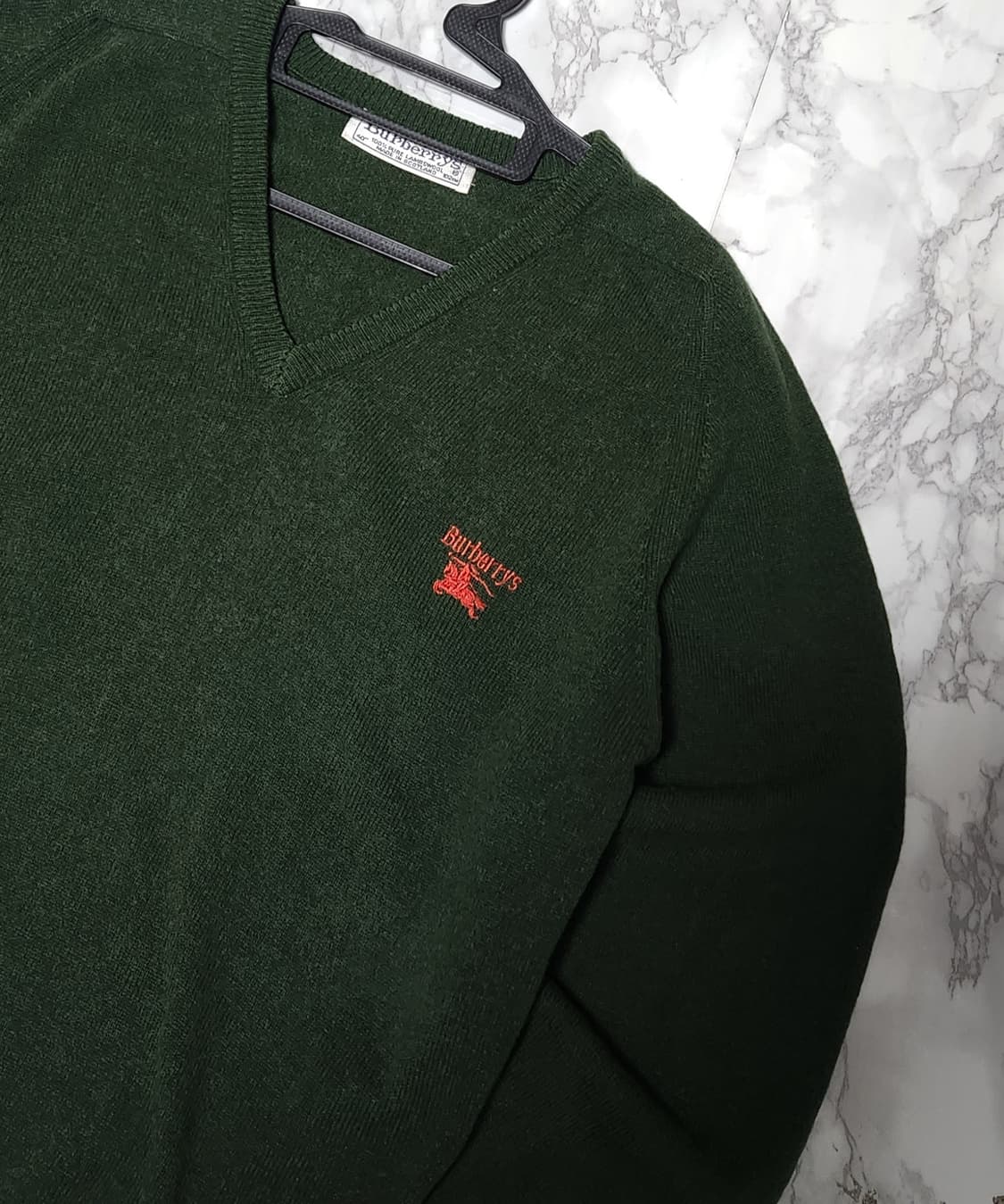 버버리 딥그린 램스울 브이넥 니트 상품이미지3