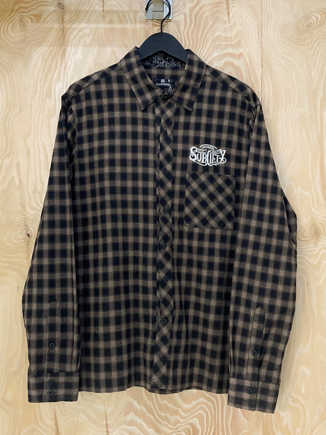 Subciety 체인 스티치 체크 셔츠 상품이미지3