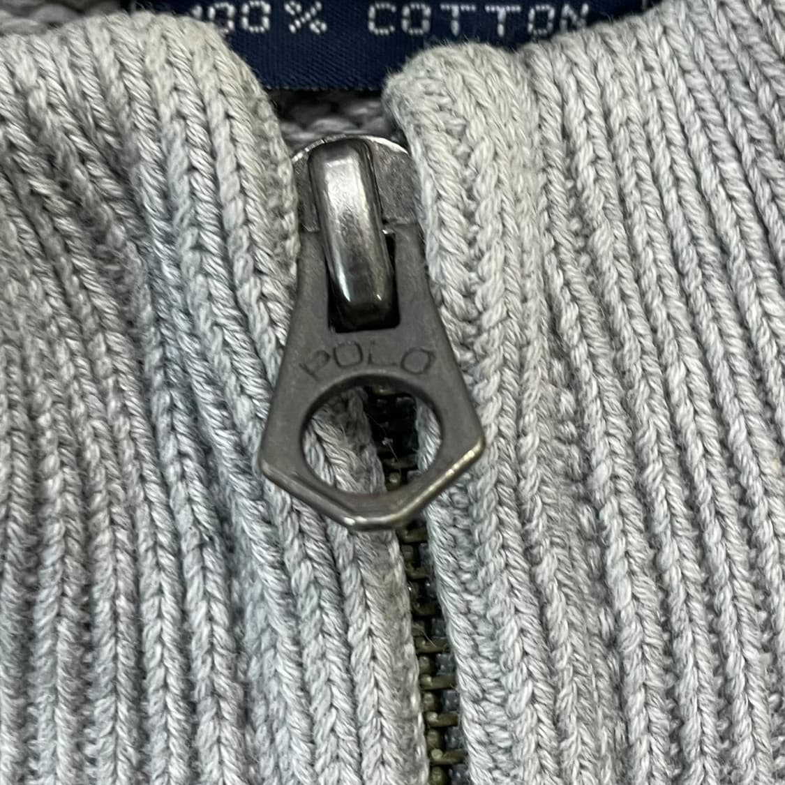 폴로 랄프로렌 포니 로고 코튼 니트 집업 그레이 상품이미지3