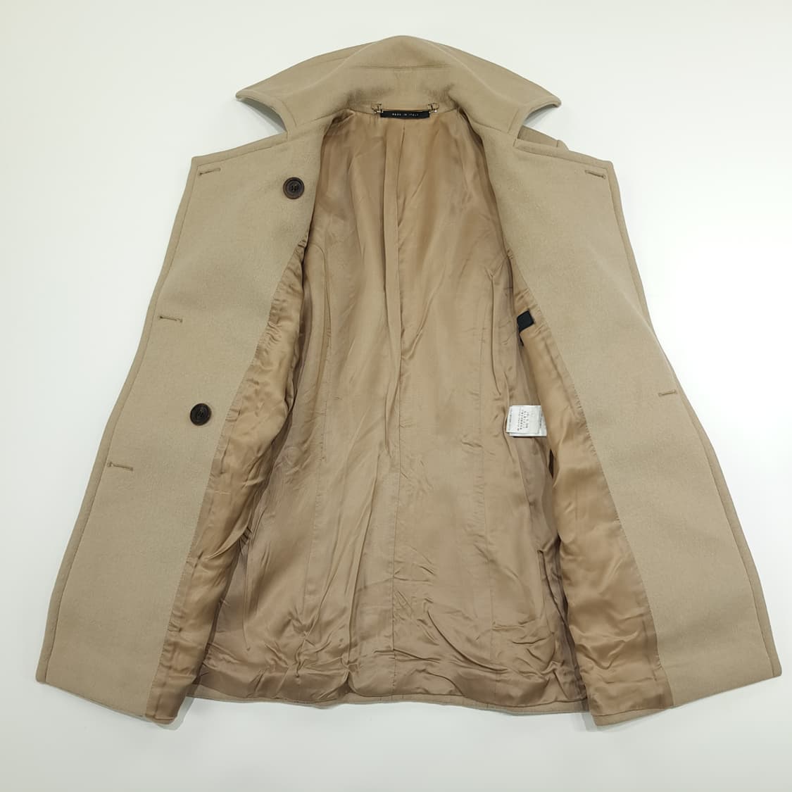 CN909 M 구찌 클래식 일본판 베이지 울 앙고라 더블 코트 상품이미지5