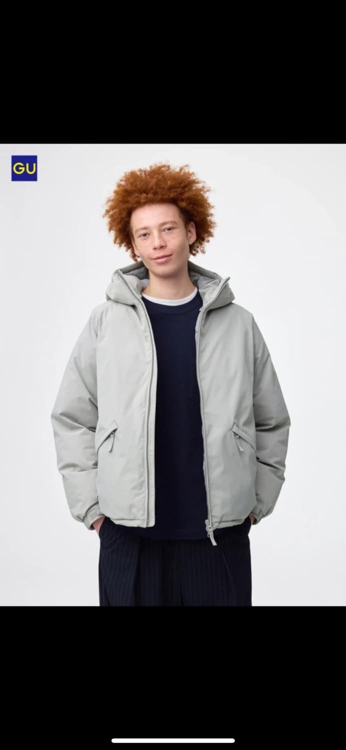 유니클로 GU 웜 패디드 파카 패딩 블랙 XS (일본직구제품) 상품이미지2