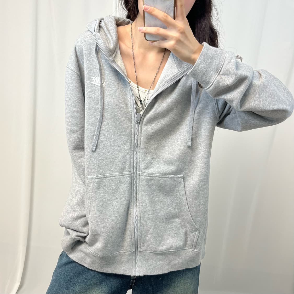 Nike gray hood zip-up  상품이미지3