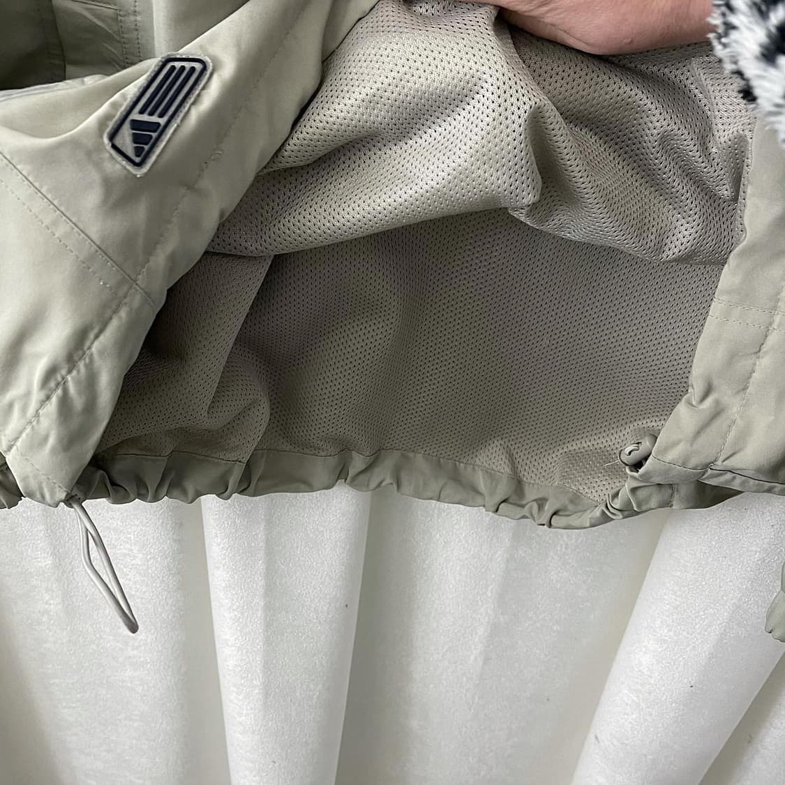 아디다스 베이지 네이비 삼선 후드 아노락 상품이미지6