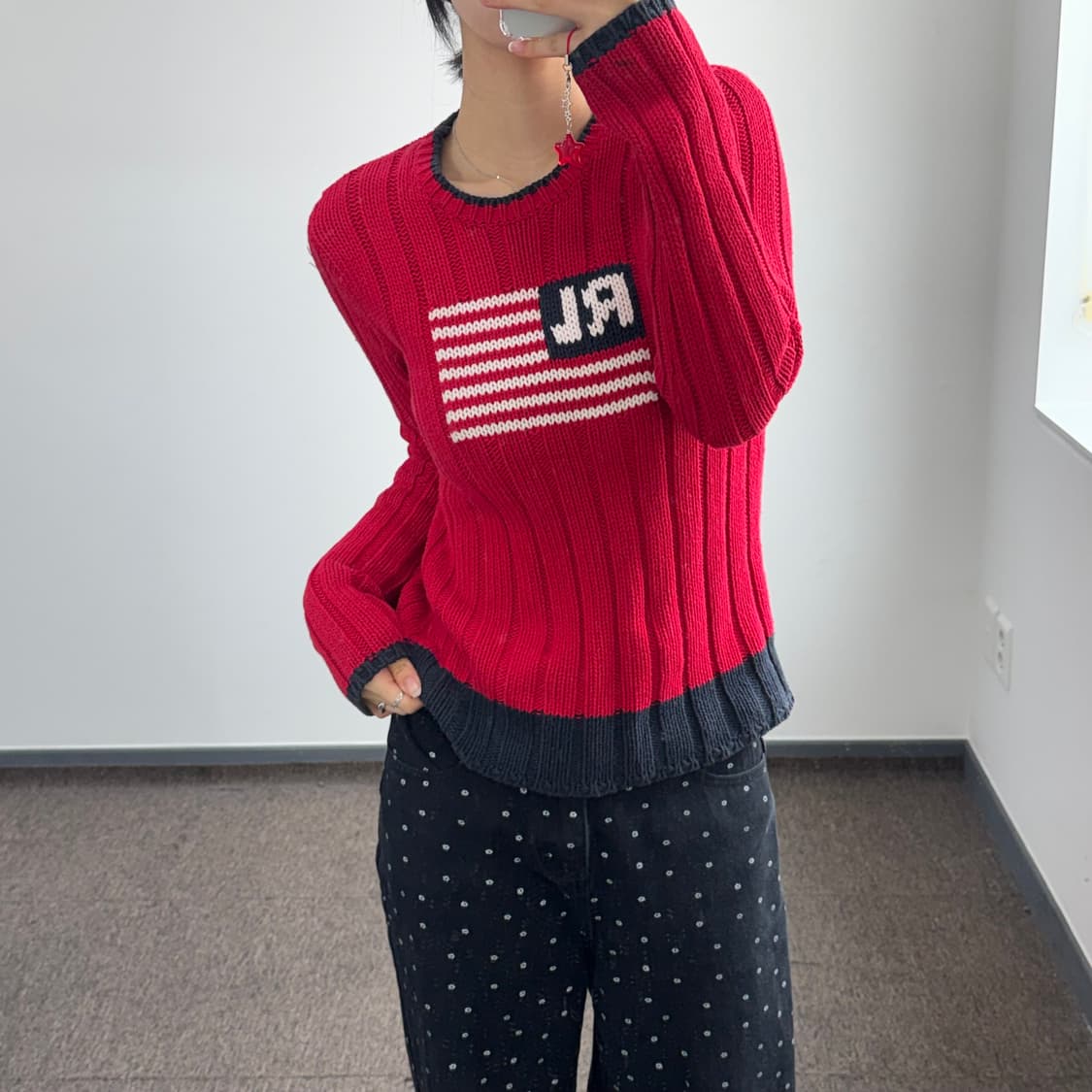 Polo 폴로 성조기 레드 니트  상품이미지1