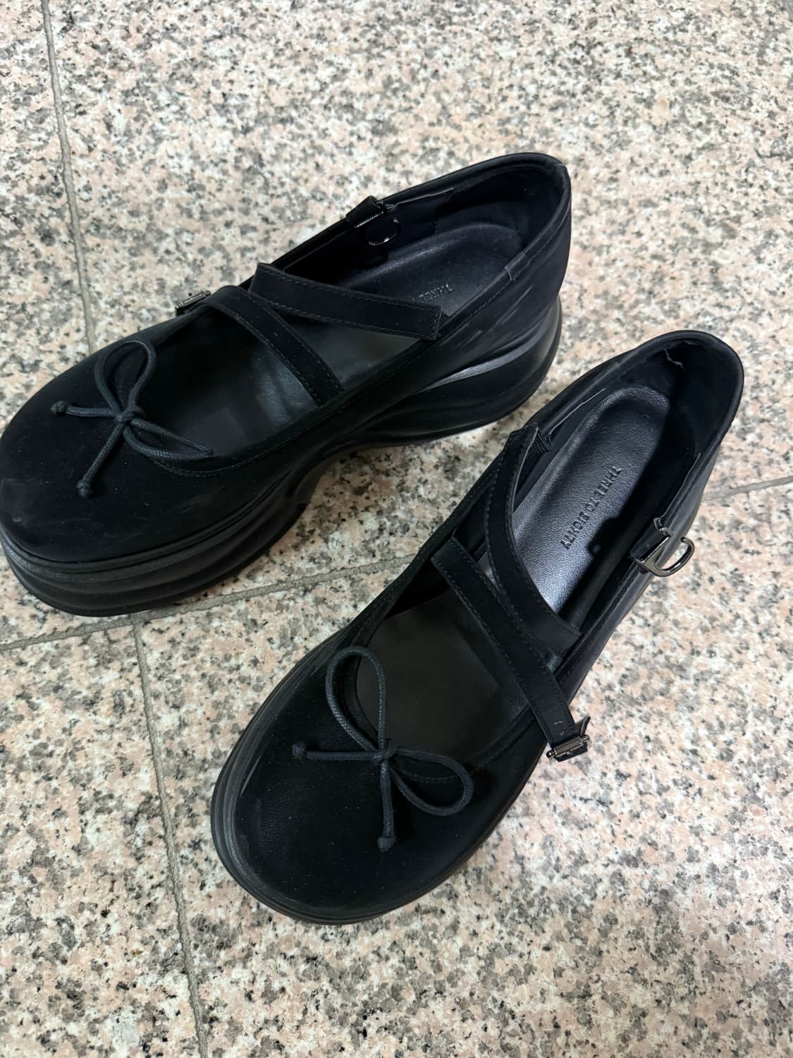 쓰리투에이티 스트랩 메리제인 플랫폼 블랙 245 상품이미지2