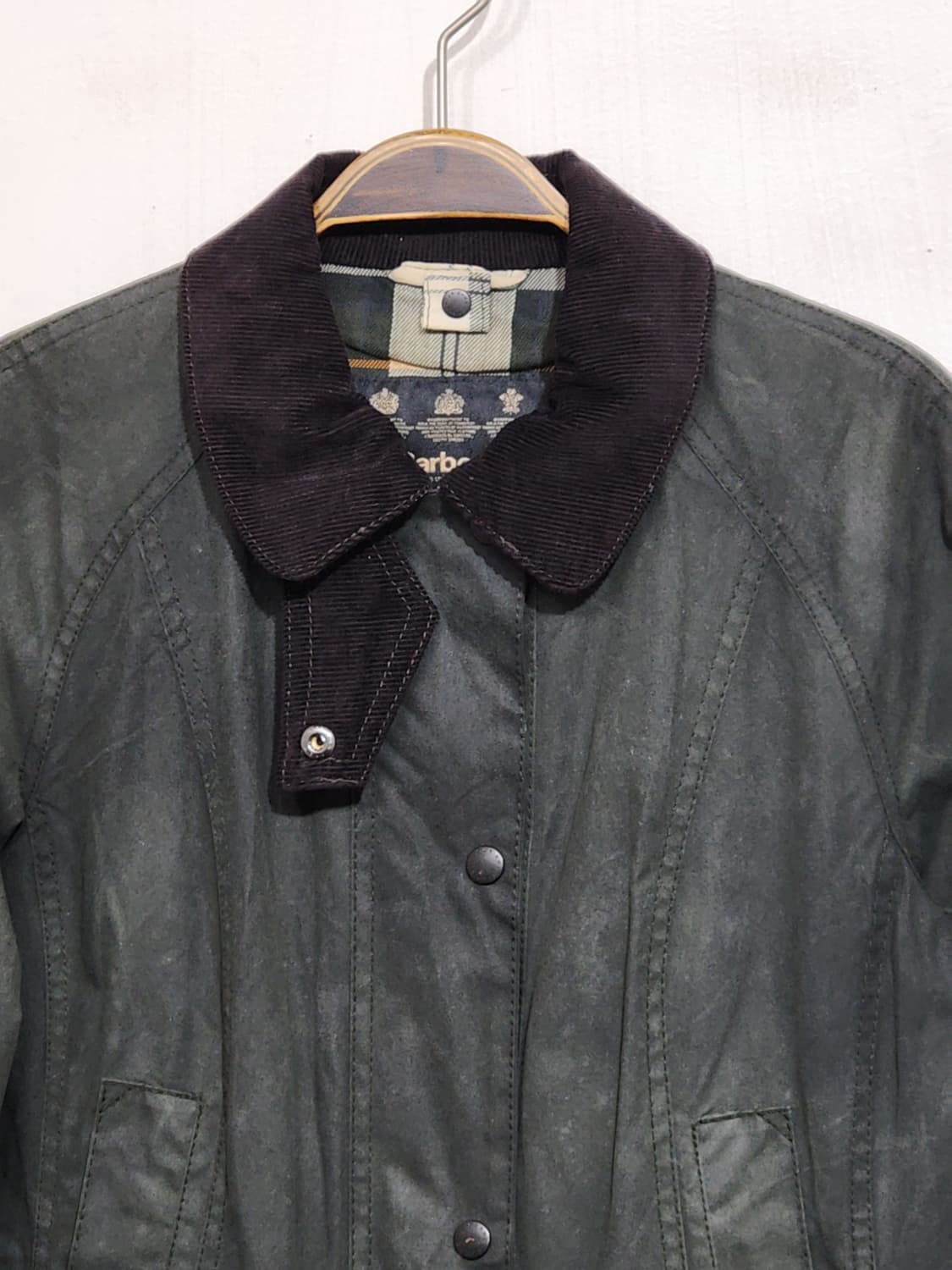 (M) 바버 비드넬 왁스자켓 세이지 왁싱점퍼 영국판  상품이미지2