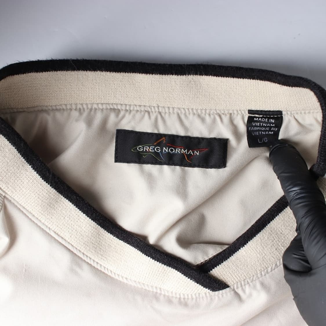 그렉노먼 90s 빈티지 넥라인 배색 피스테 웜업 L 상품이미지5