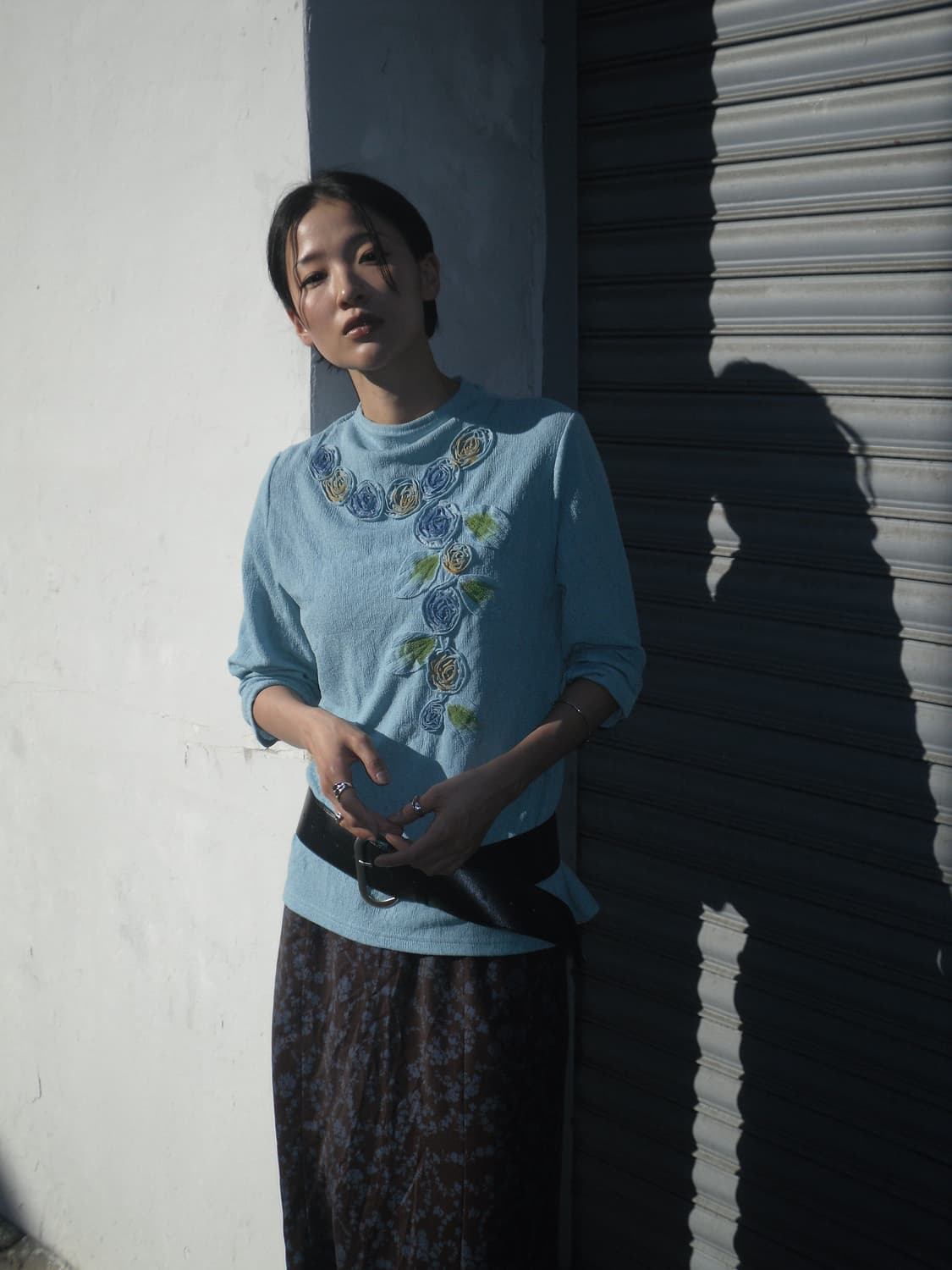 Sky blue flower blouse 상품이미지1