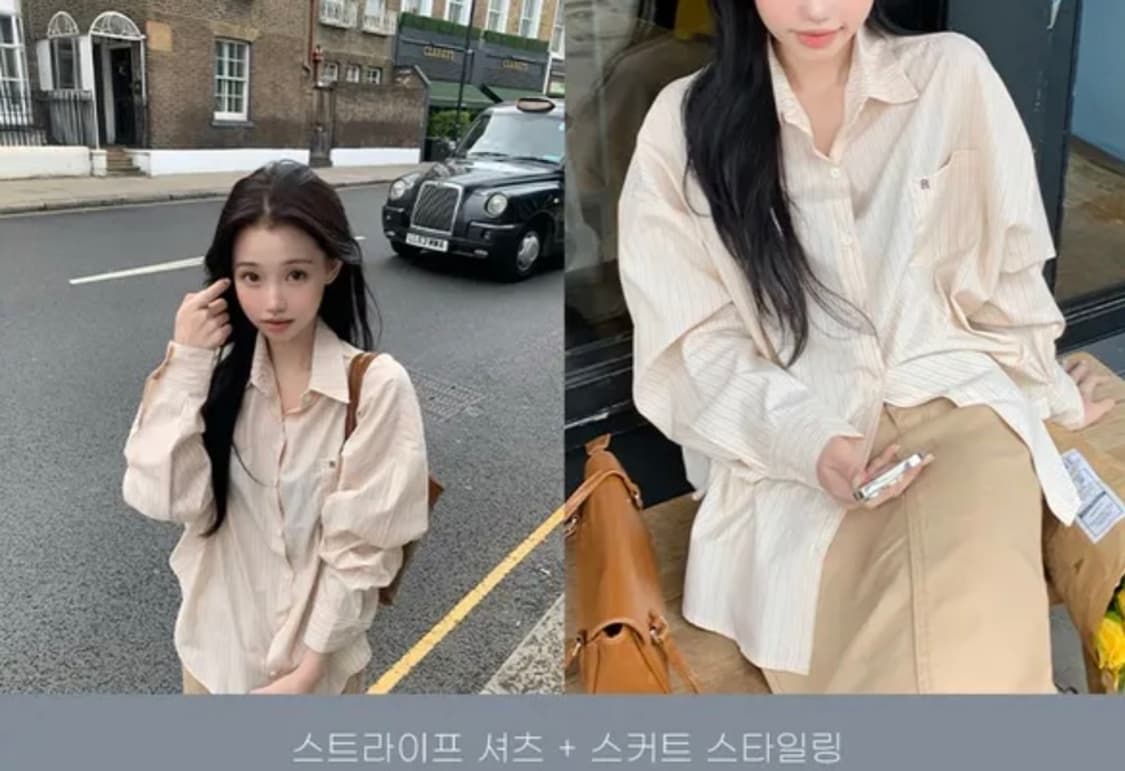 영앤리치 무드 스트라이프 남방 새상품 상품이미지1