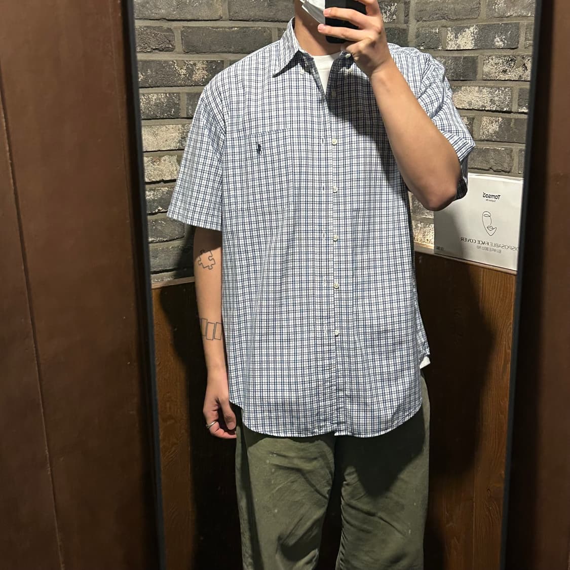 L) 폴로 랄프로렌 원포켓 체크 반팔 셔츠 상품이미지8