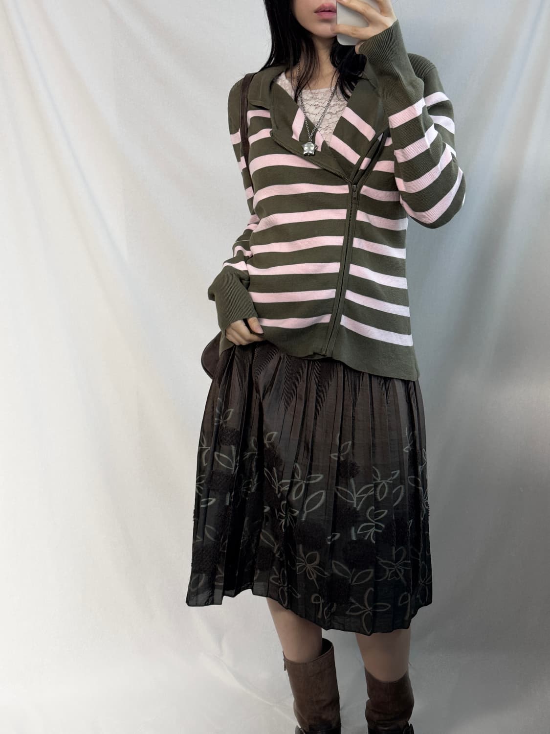 사이드 지퍼 스트라이프 패턴 자켓 상품이미지2