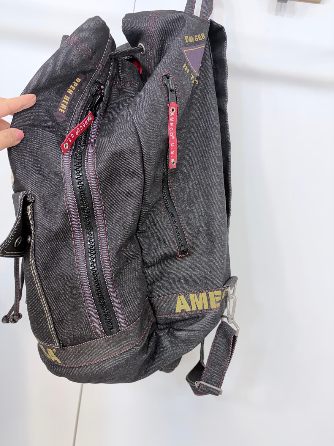 USA 아메코 밀리터리 스트링 데님 백팩  상품이미지3