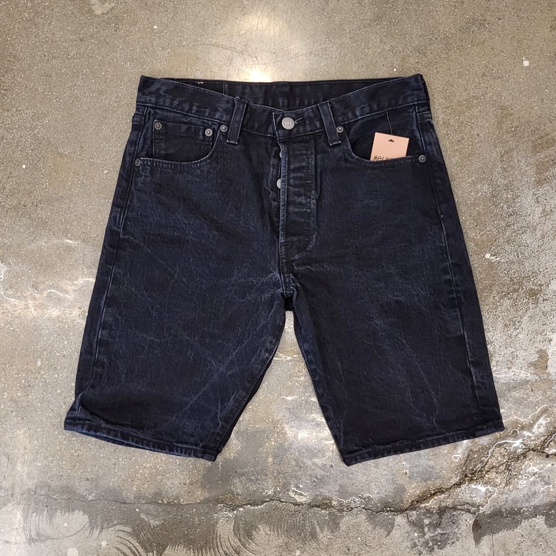 리바이스 501 블랙 데님 반바지 상품이미지1