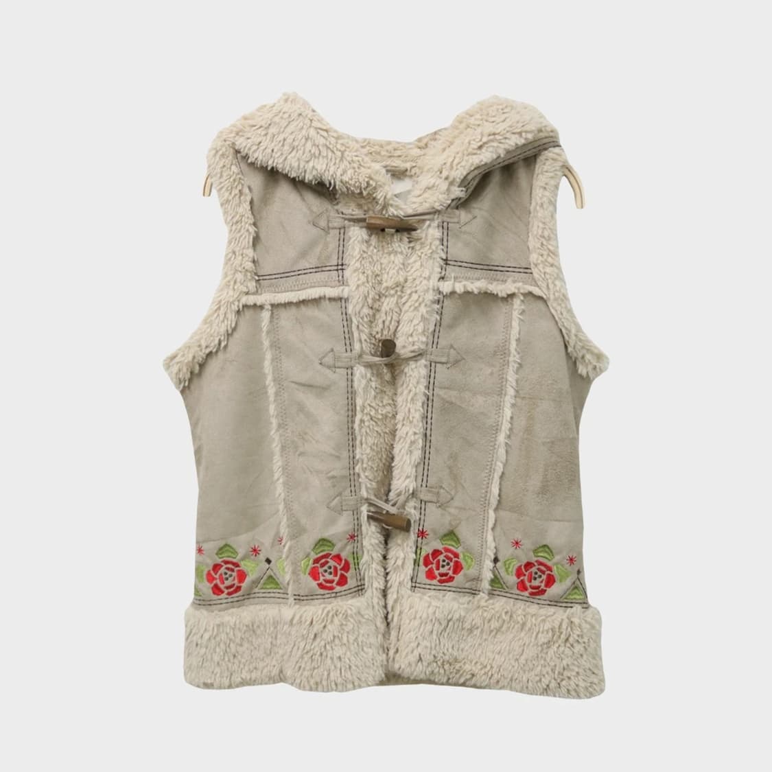 AMINA 베이지 스웨이드 퍼 베스트 61431 상품이미지1