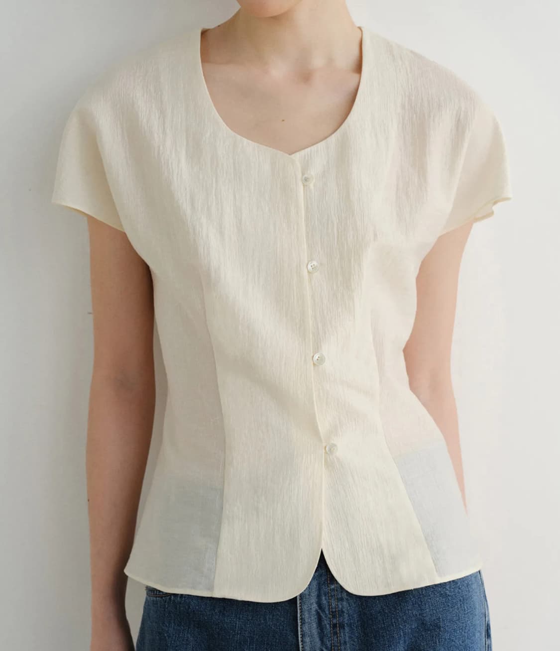 EAAH celia button blouse, cream 상품이미지1