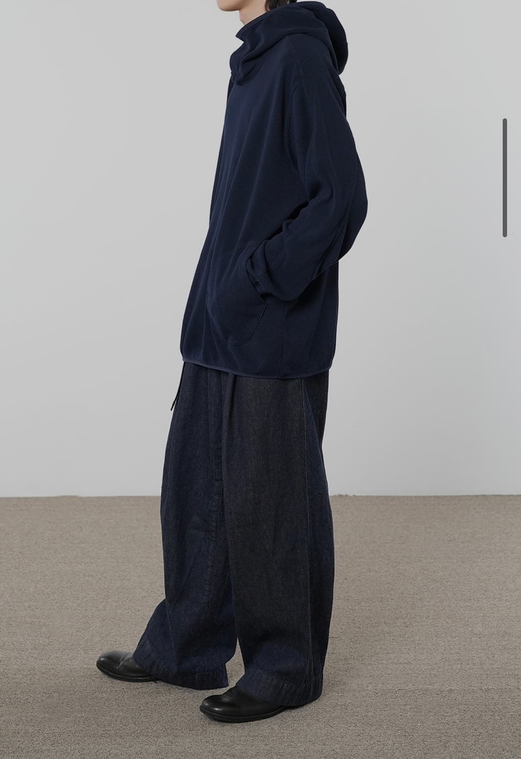 이얼즈어고 Washed Cotton Grid Texture Hoodie 상품이미지1