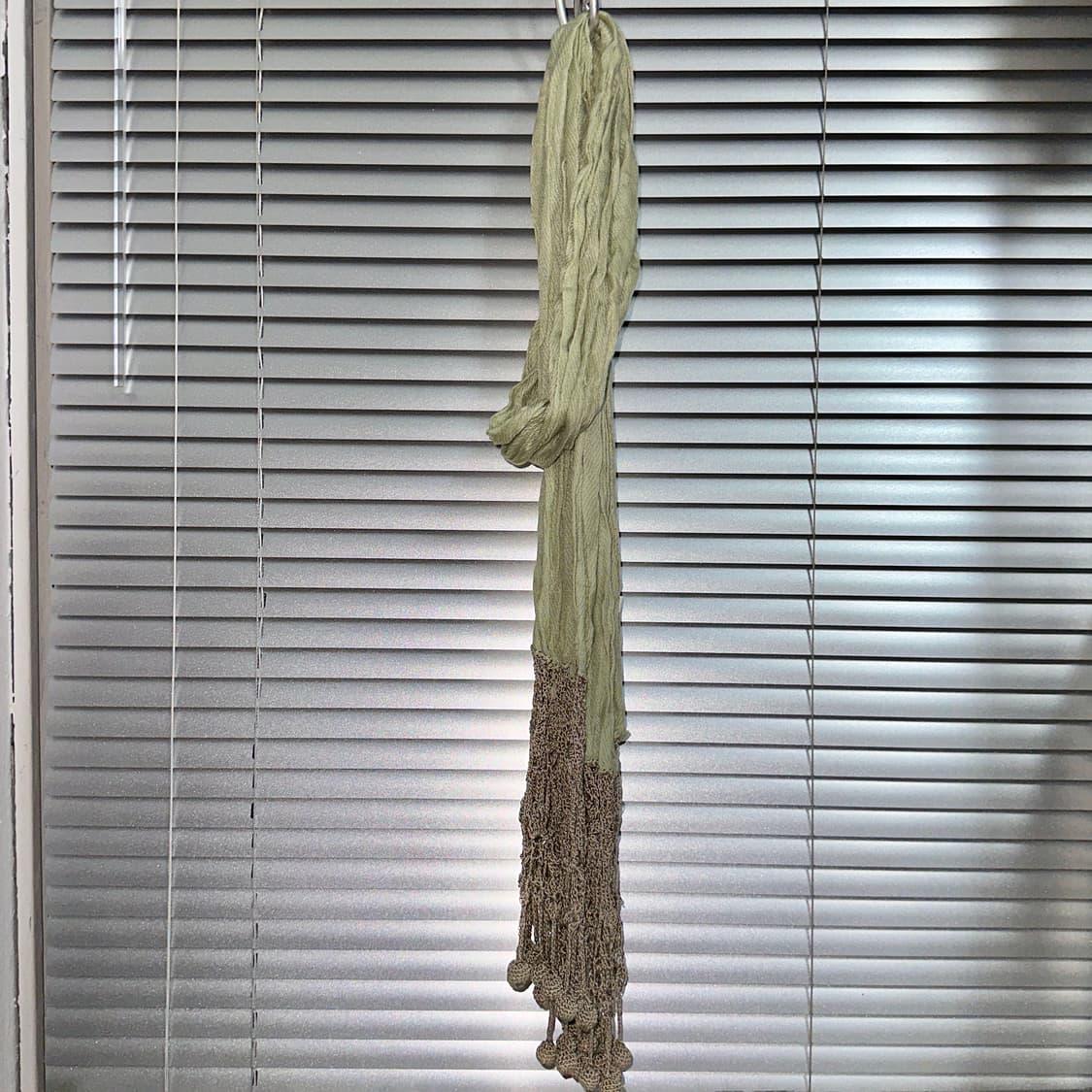 2000s 빈티지 크로셰 니트 그린 롱 스카프 상품이미지2