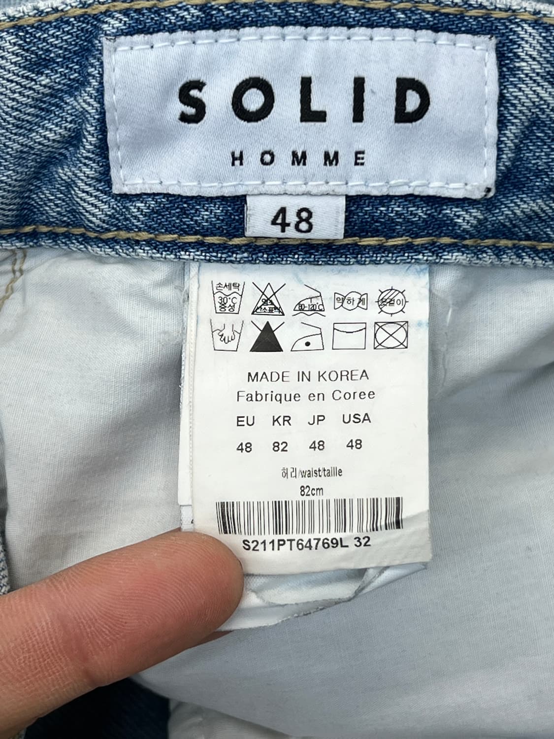 솔리드옴므 디스트레드 라이트 데님 팬츠 상품이미지7