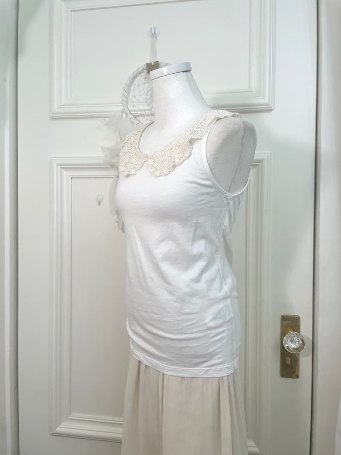 ivory half cardigan&EARTH lace trim slee 상품이미지8