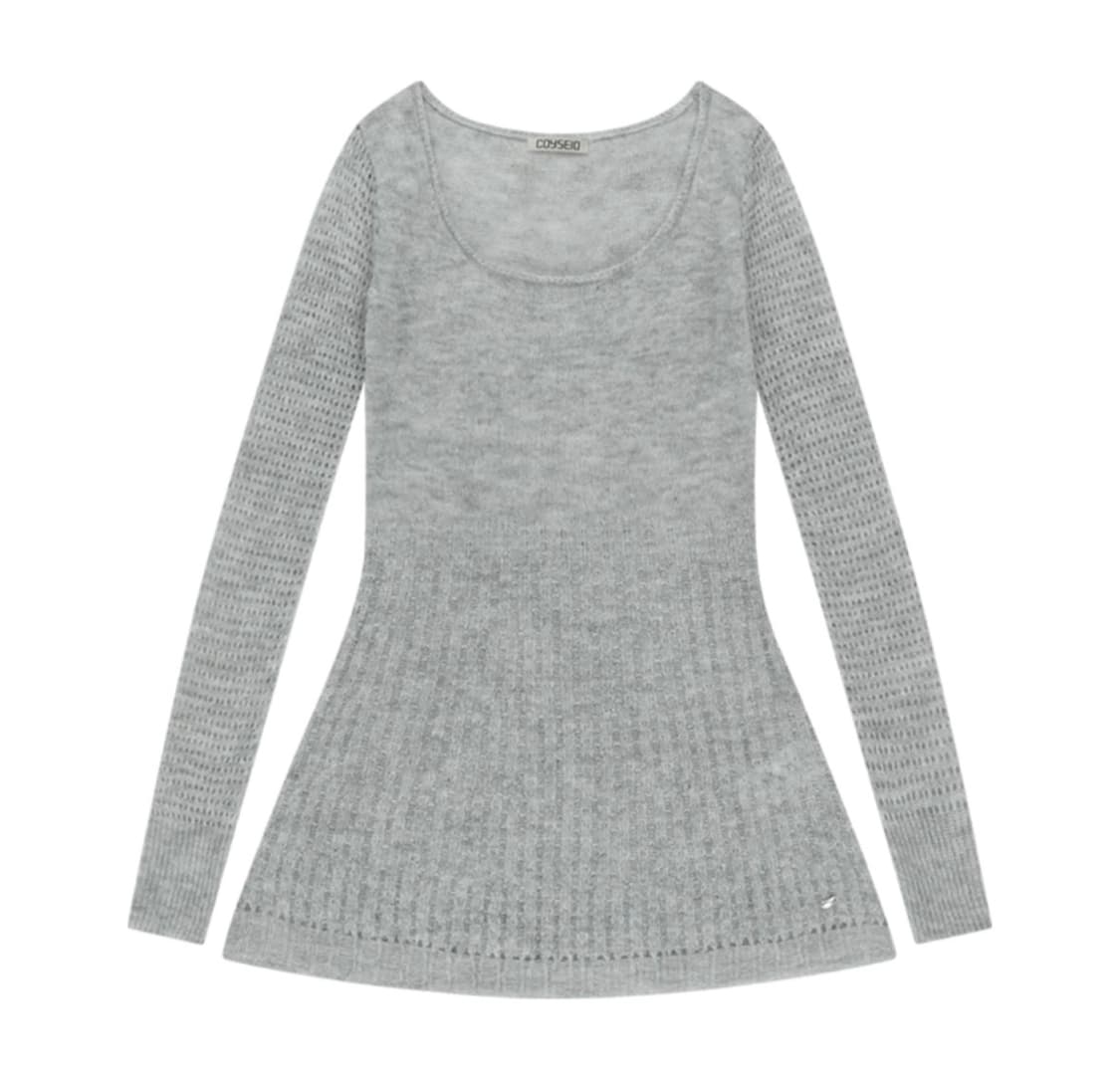 코이세이오 소프트벨 니트 원피스 그레이 상품이미지1