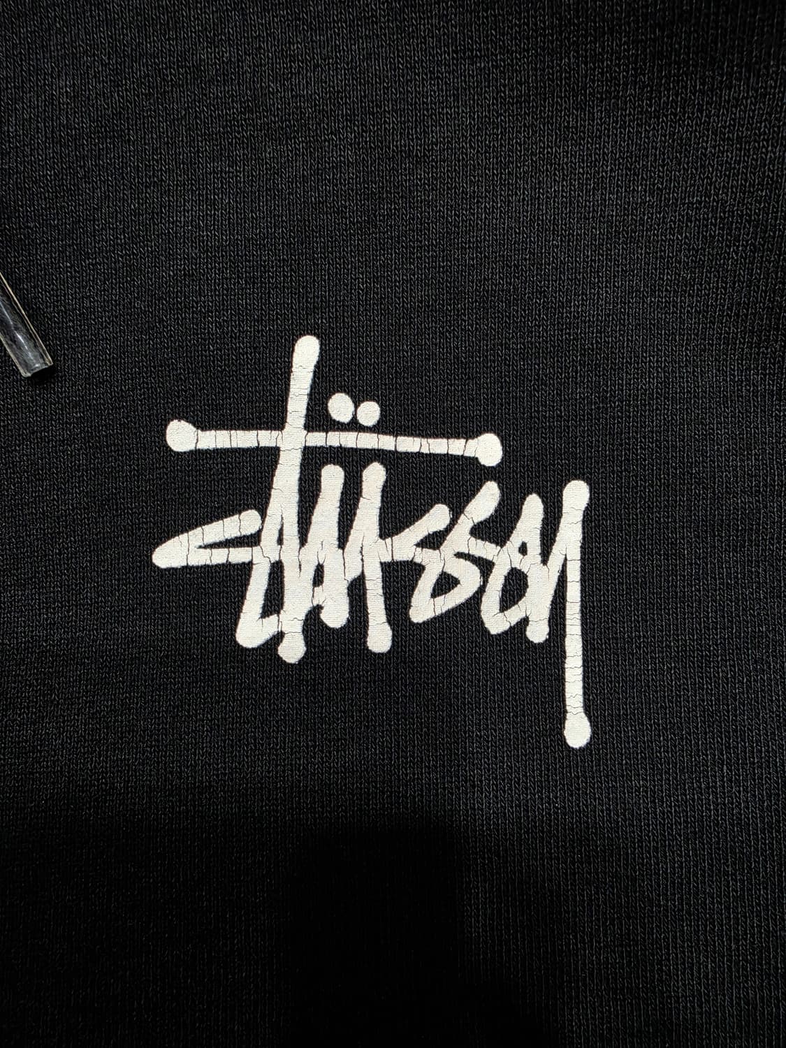 스투시 베이직 로고 후드집업 블랙 S 상품이미지6