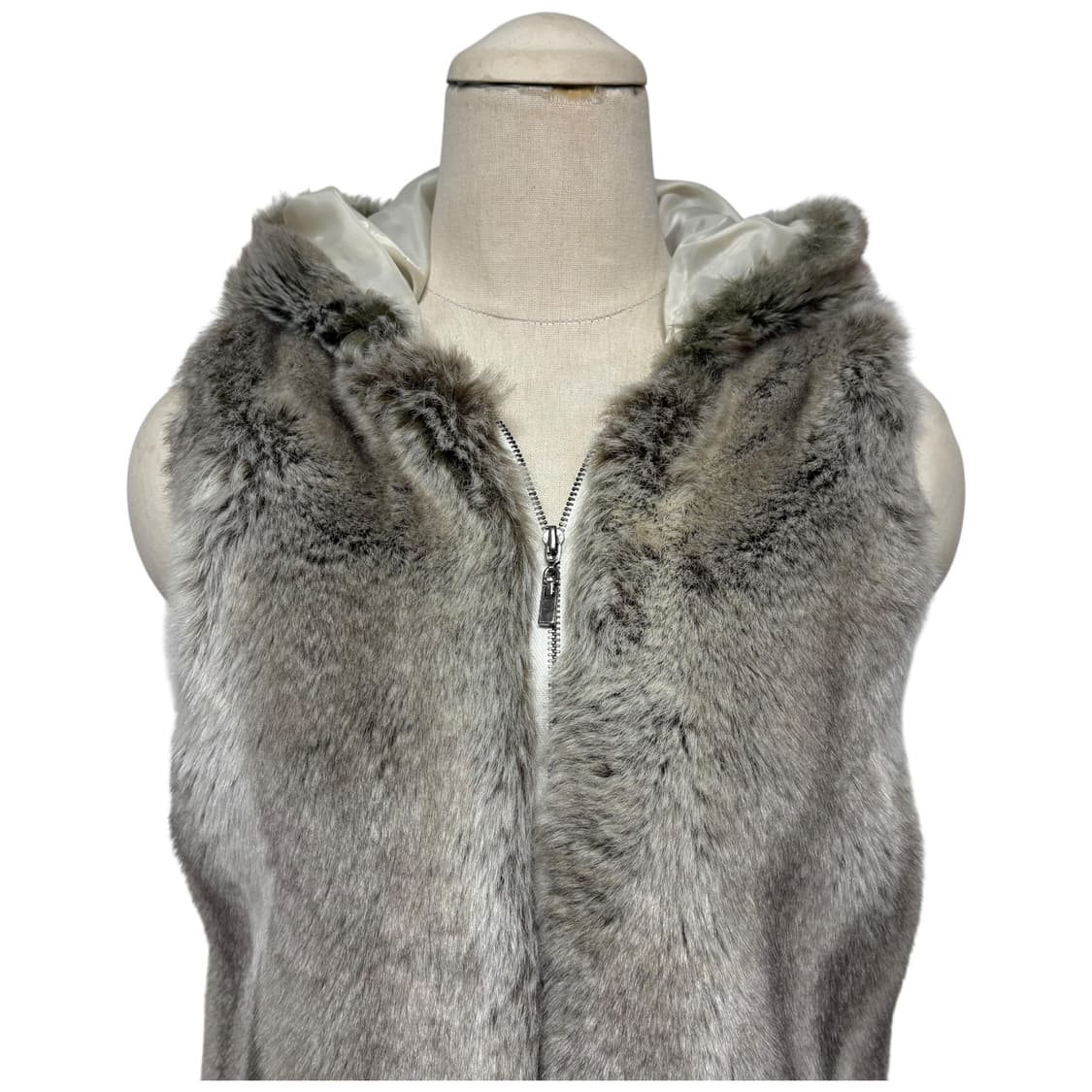 3747 그레이 후드 퍼조끼 후드조끼 상품이미지2