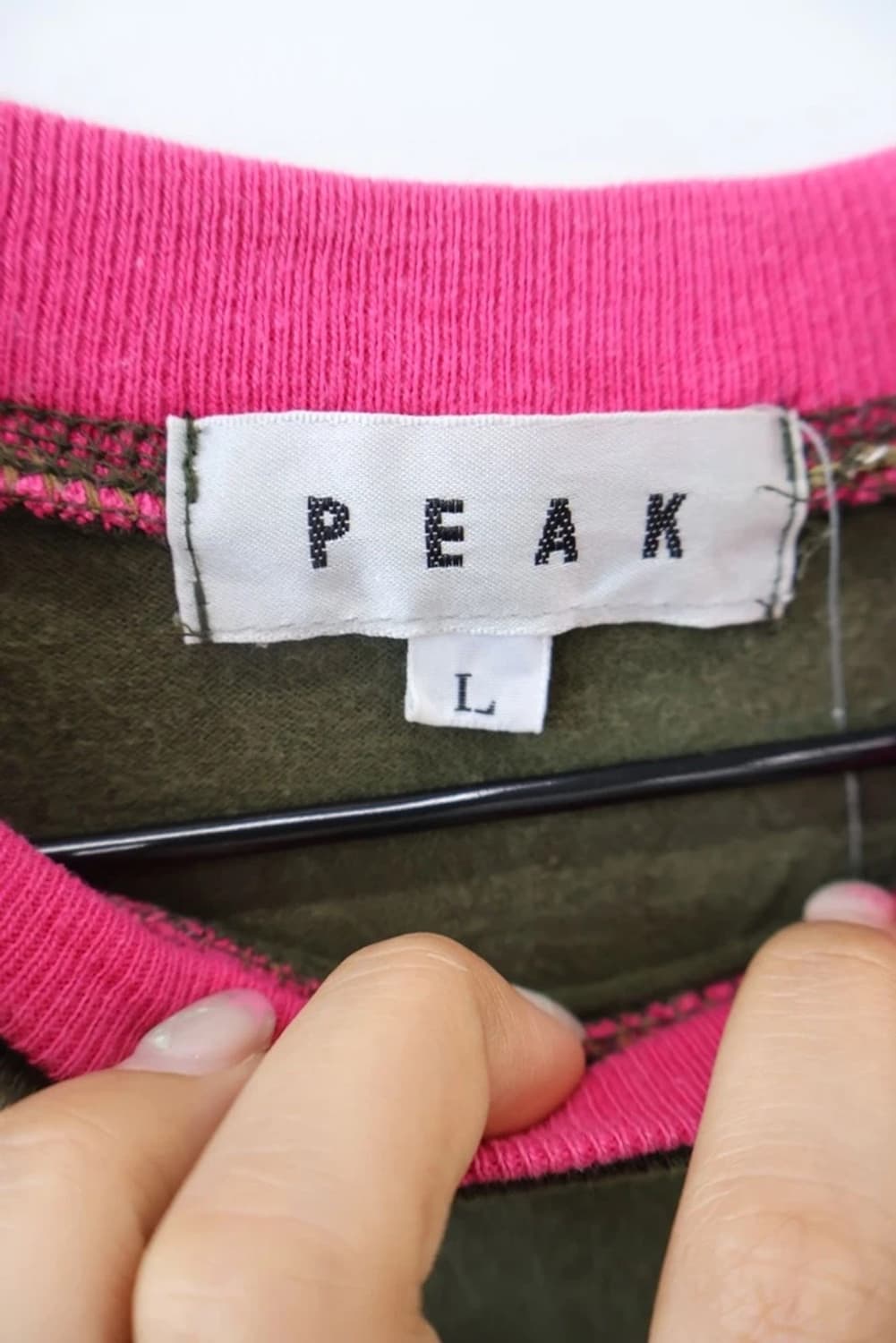 PEAK Y2K Ringer Tee Khaki Pink 상품이미지6