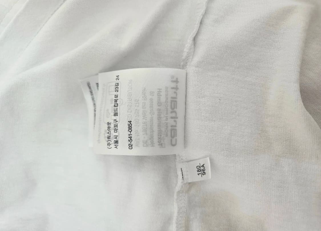 칼하트 WIP 오버핏 포켓 반팔티 L 화이트 상품이미지5