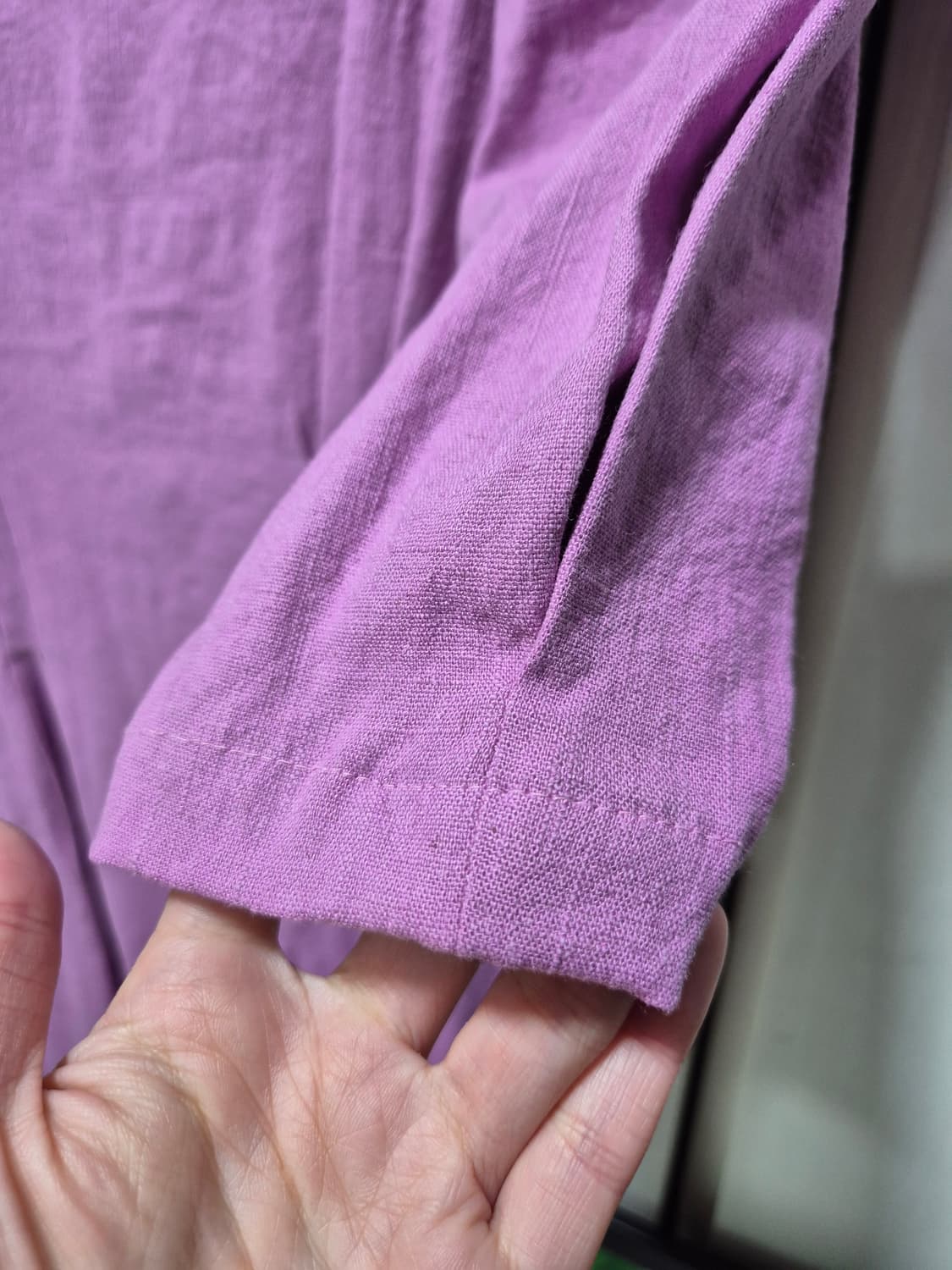 (타임세일) 라벤더 린넨 롱원피스 퍼프 반팔 상품이미지4