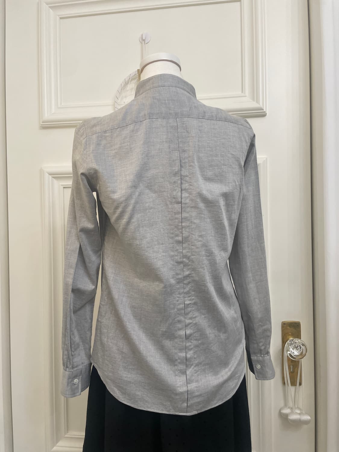 gray black tie point autumn shirt 상품이미지4