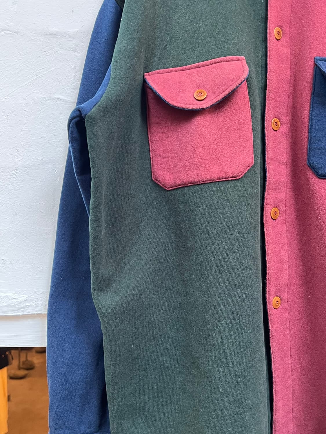 Henry Cotton s 컬러 블록 셔츠 L 상품이미지4