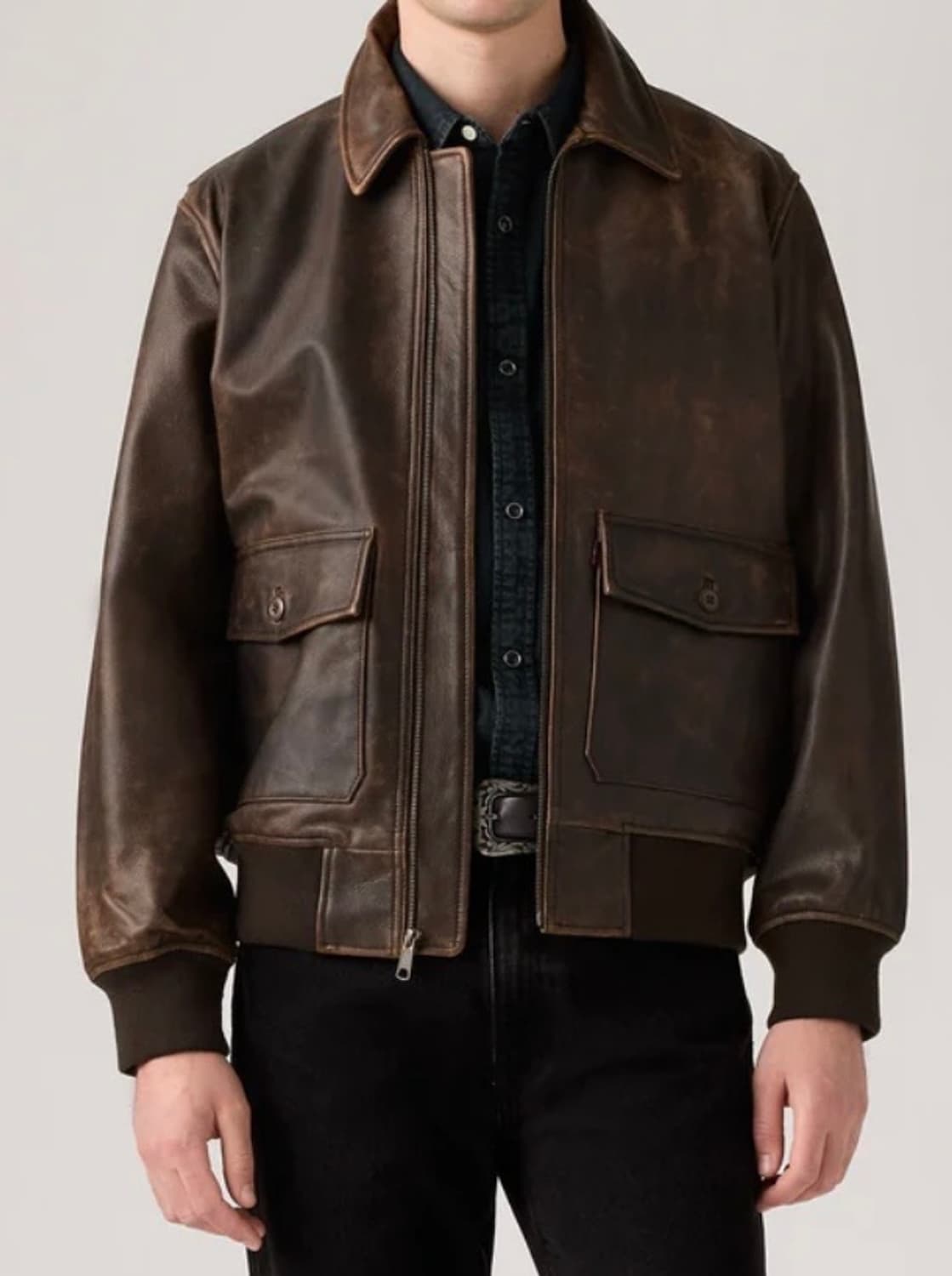 리바이스 Clayton 클레이튼 A-2 가죽자켓 S 상품이미지1