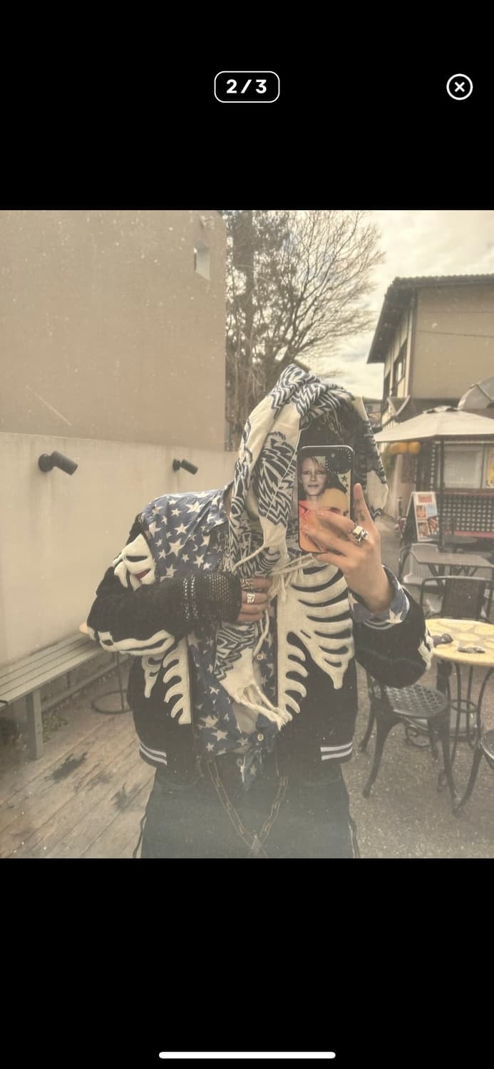 라스트 프론티에르 스켈레톤 본 코튜로이 봄버 자켓 상품이미지2