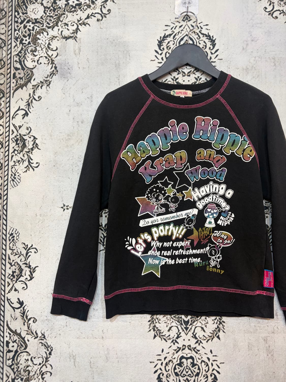 일본빈티지 happie hippie 키치 맨투맨 상품이미지4