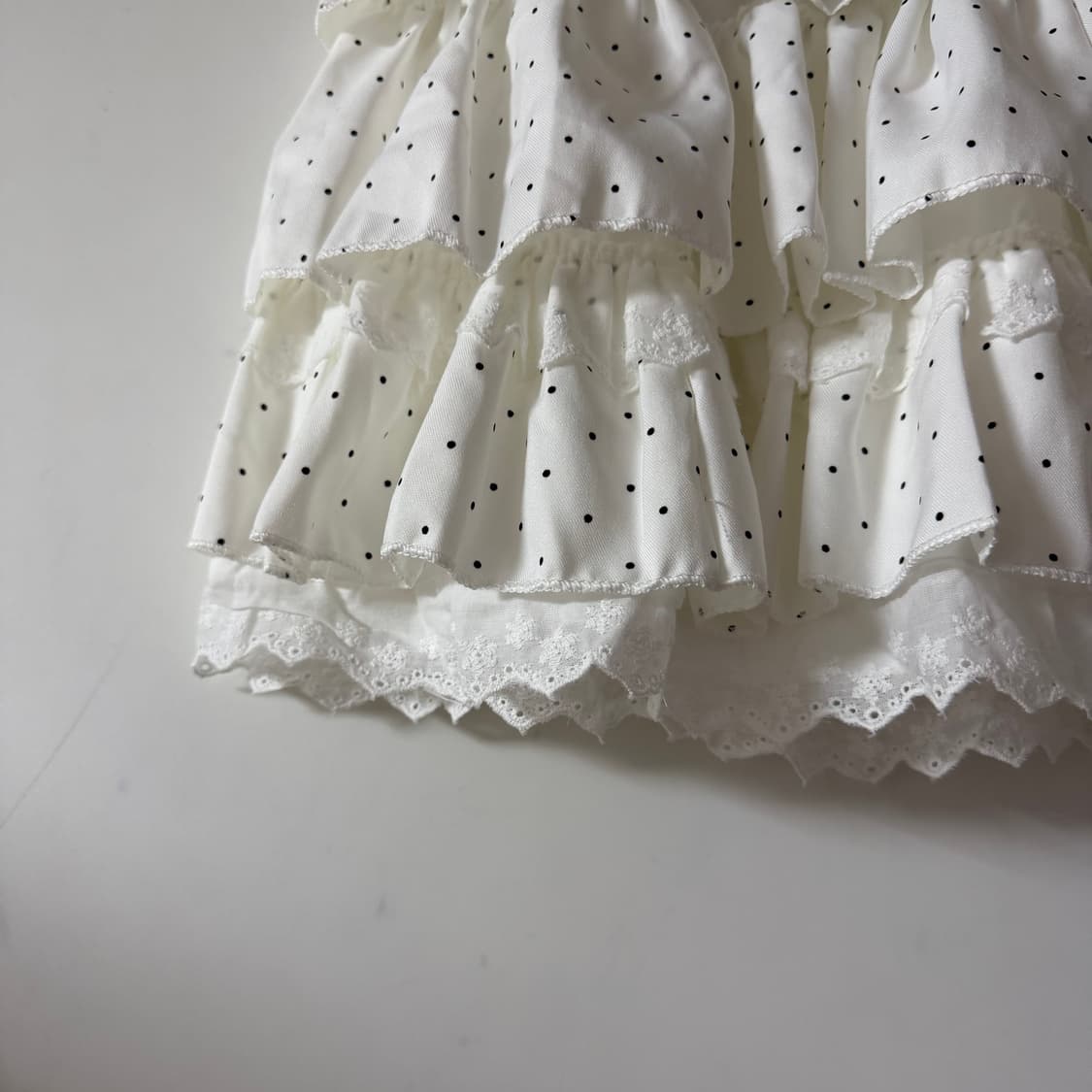 새상품 여자 도트 캉캉 레이스 치마 (아이보리) 상품이미지2