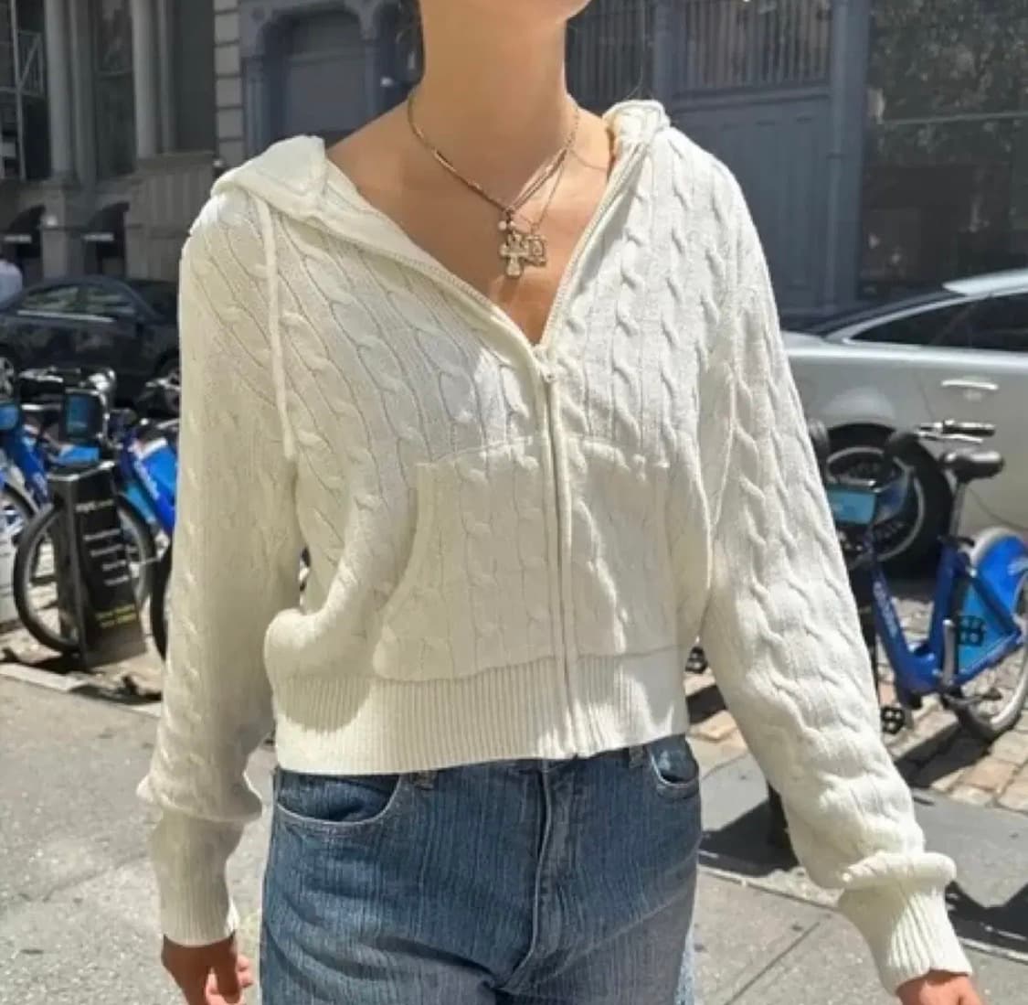 브랜디멜빌 니트 후드 집업 상품이미지3