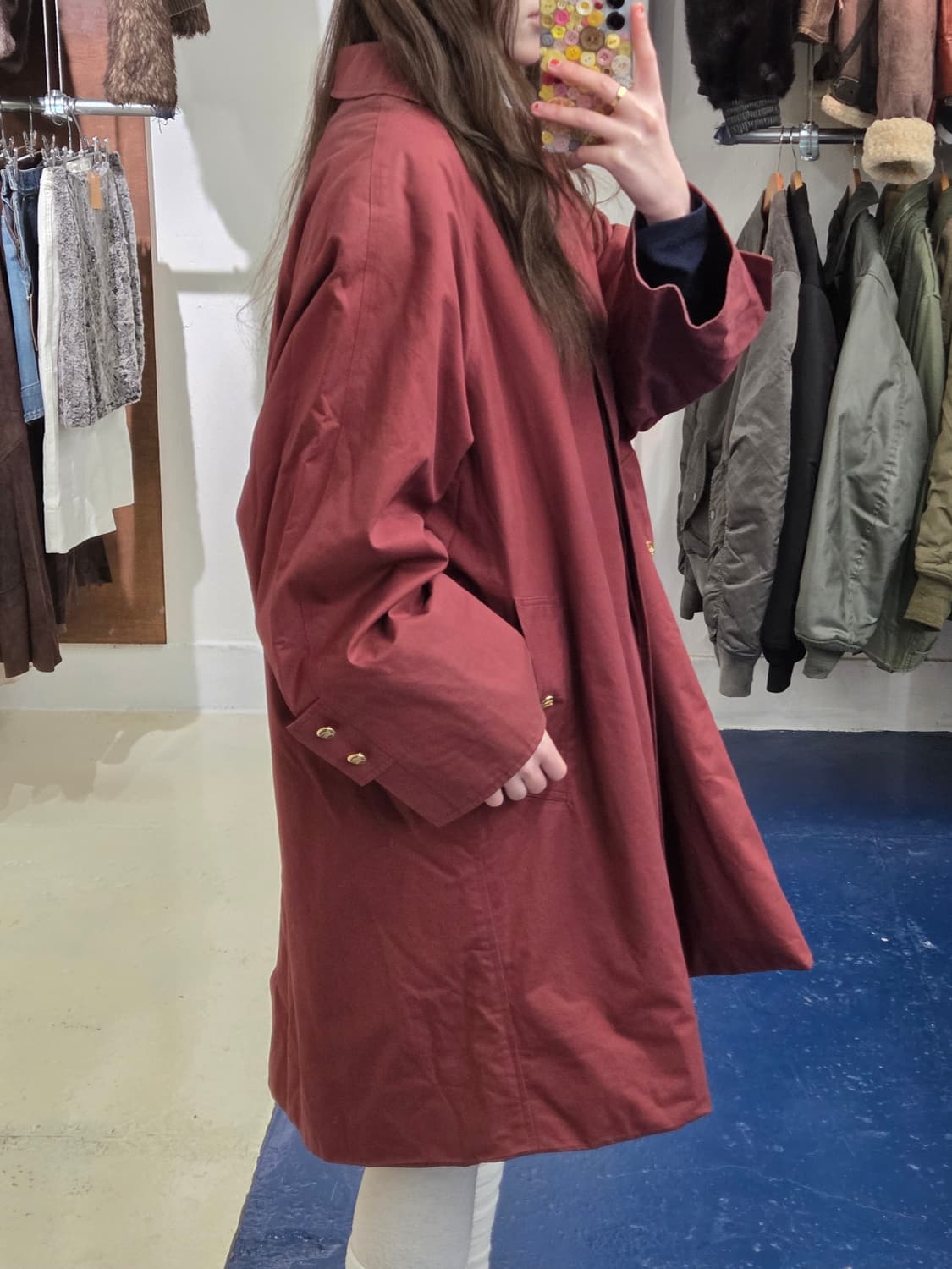 Burberrys 버버리 금장 버건디 트렌치 코트 상품이미지2