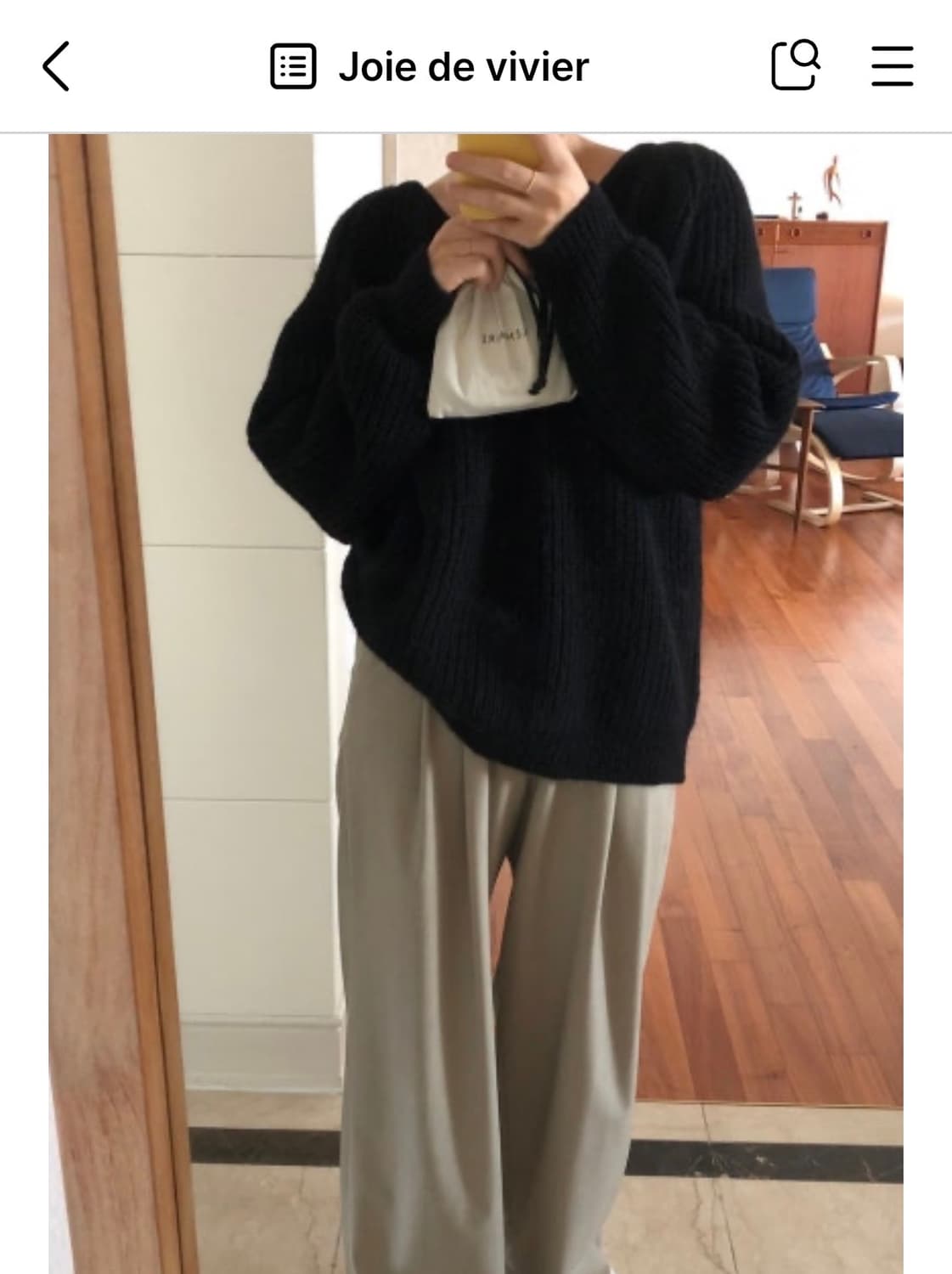 조이드비비에 vintage wool knit - 블랙 상품이미지1