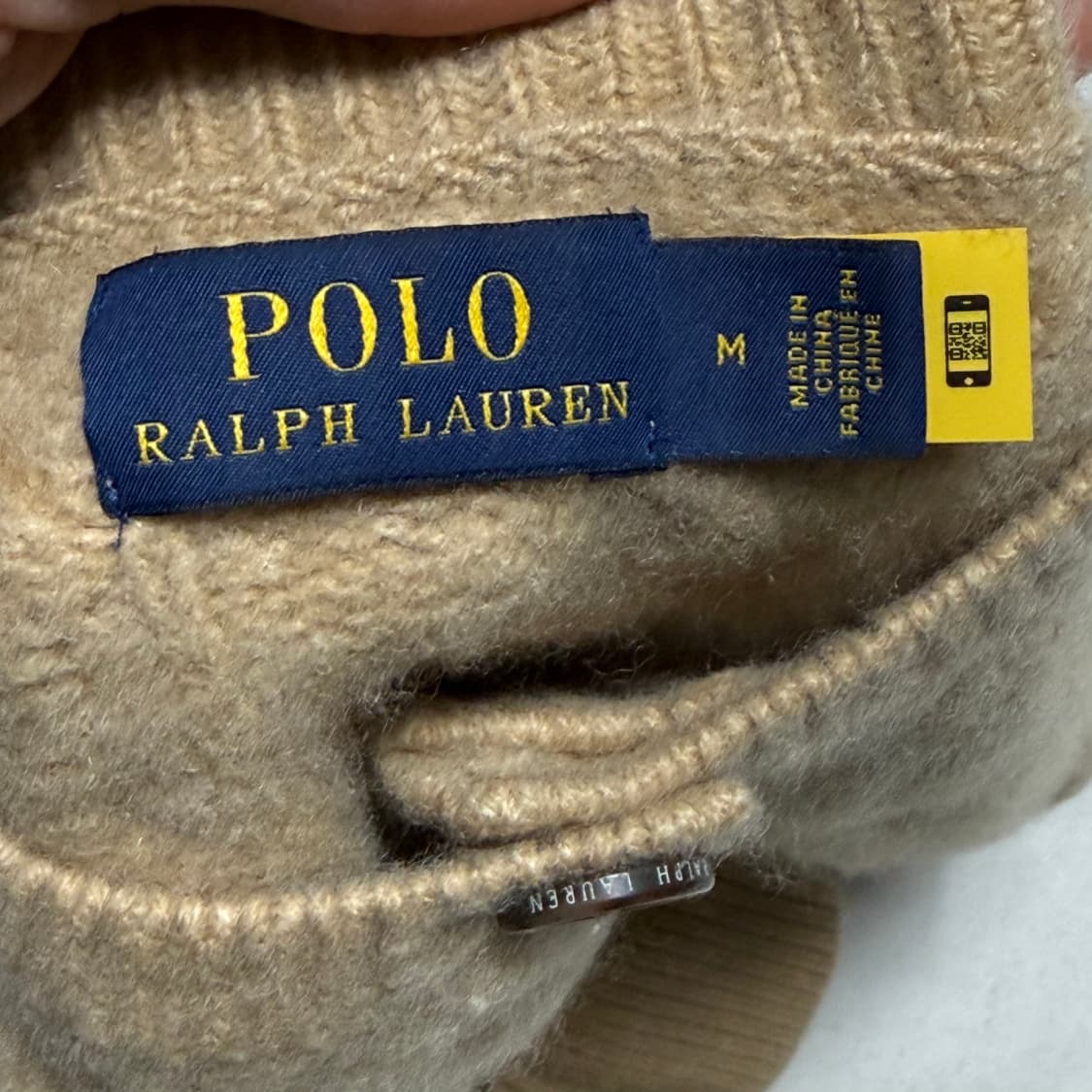 M 폴로랄프로렌 베이지 울 캐시미어 케이블 가디건 상품이미지4