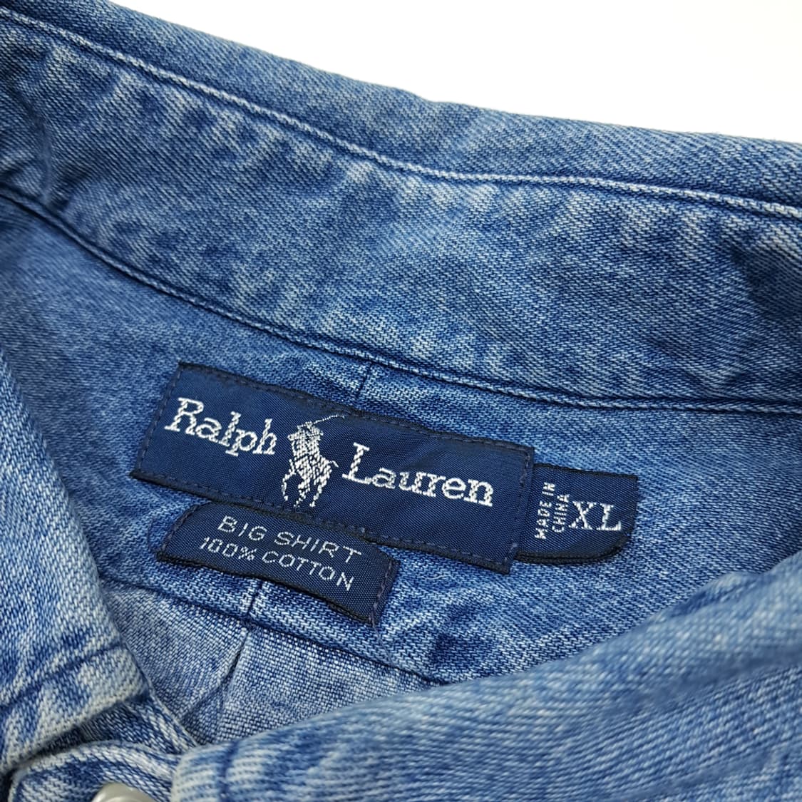 CL559 XL 폴로 90s 레드포니 빅셔츠 클래식 데님 셔츠 남방 상품이미지3