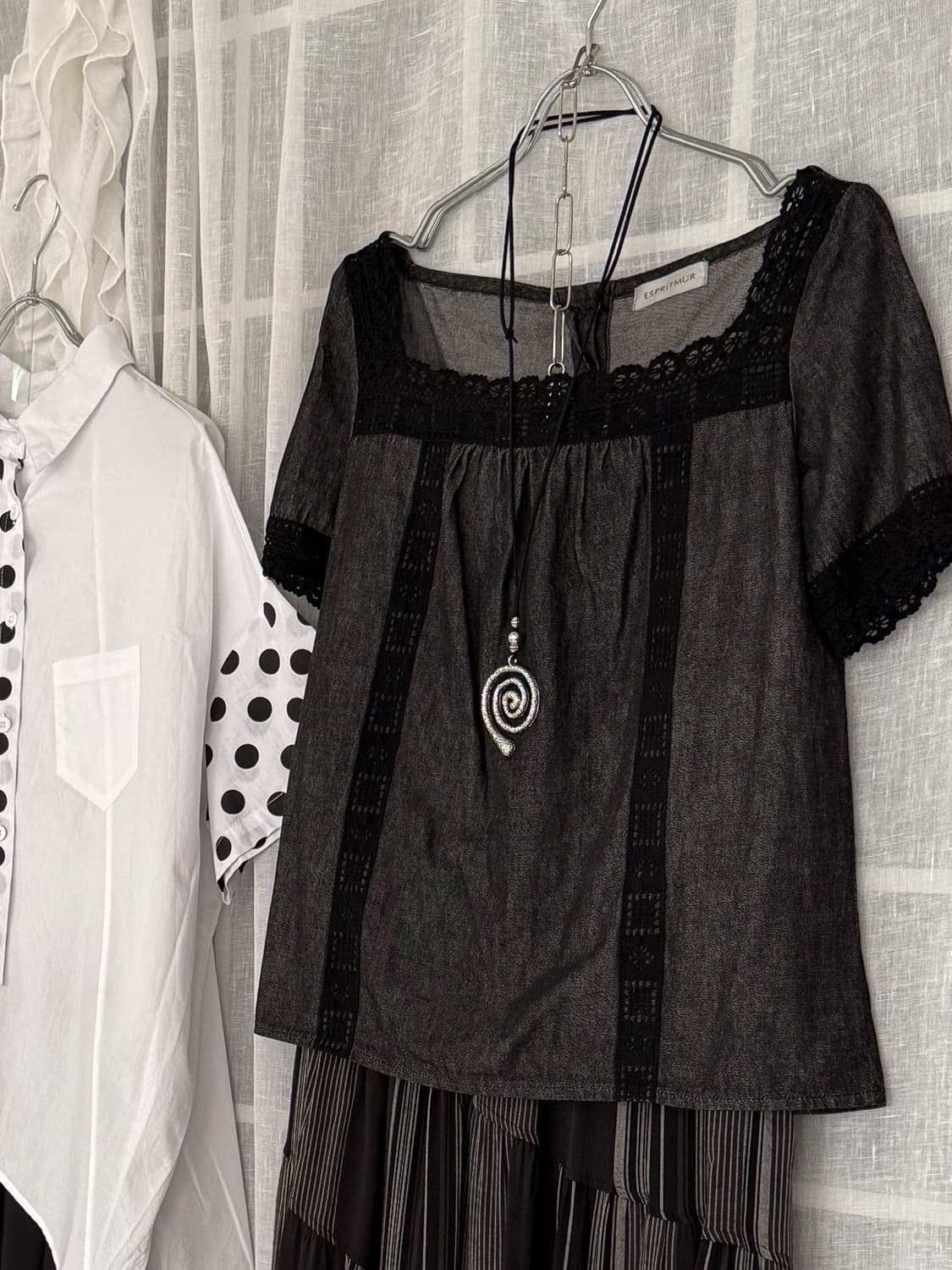 Lace Square Neck Blouse 0217 상품이미지4