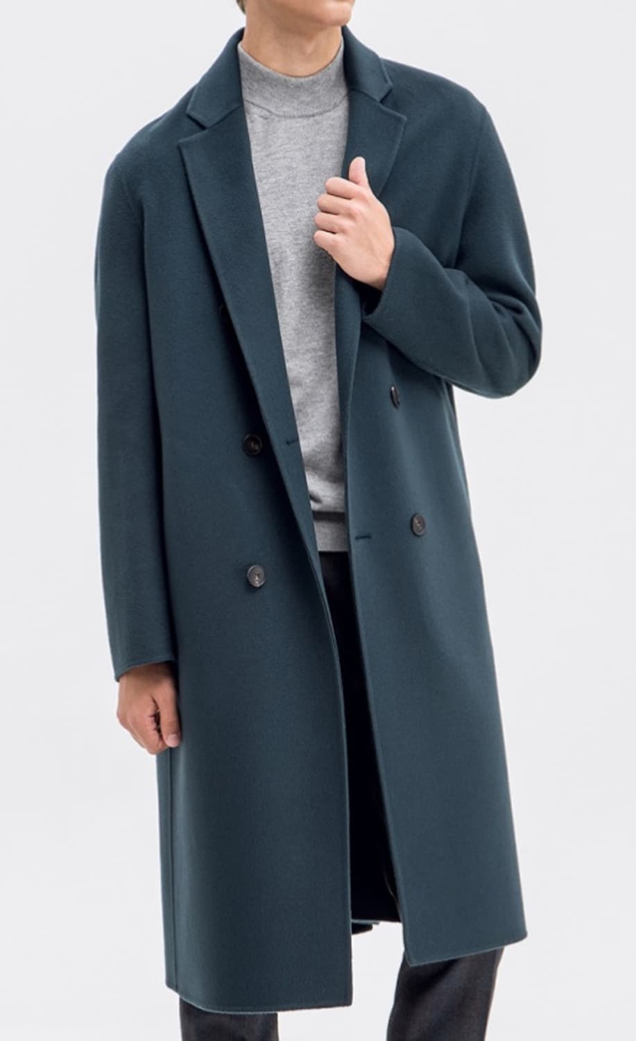 타임옴므 아쿠아덜 캐시미어 세미오버핏 핸드메이드 더블코트 95사이즈 상품이미지6