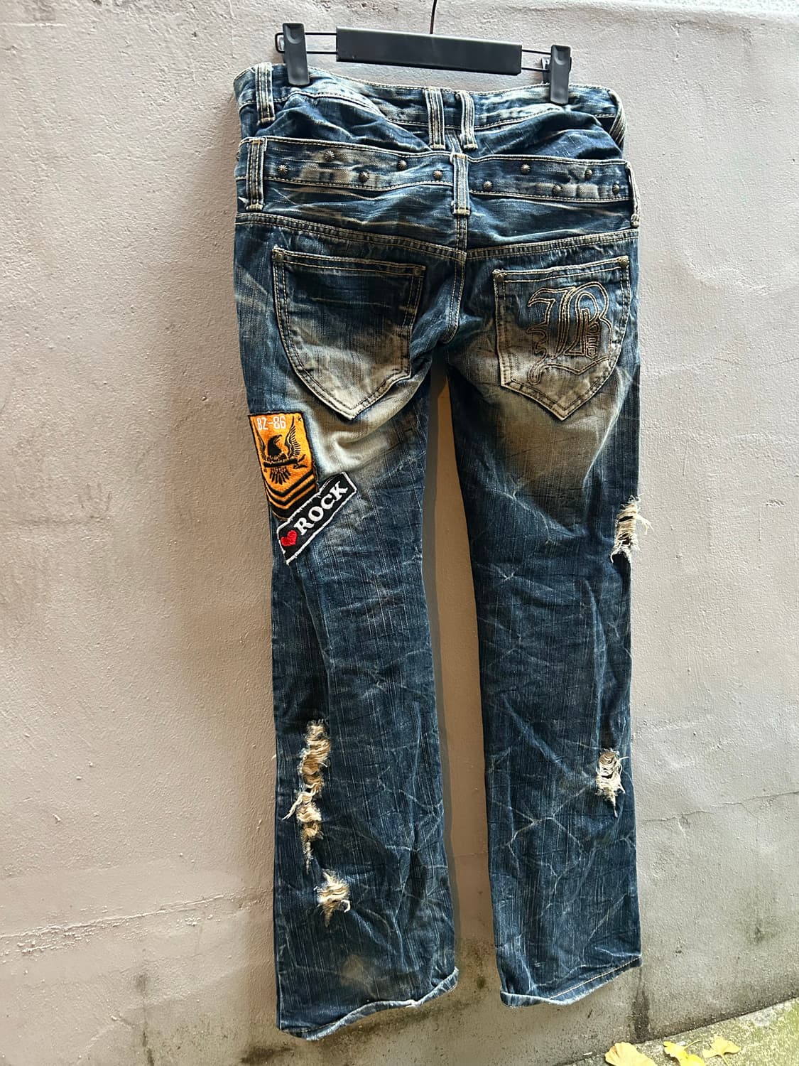 *rare* 2000s VTG 레이스업 패치 부츠컷 데님팬츠 상품이미지3