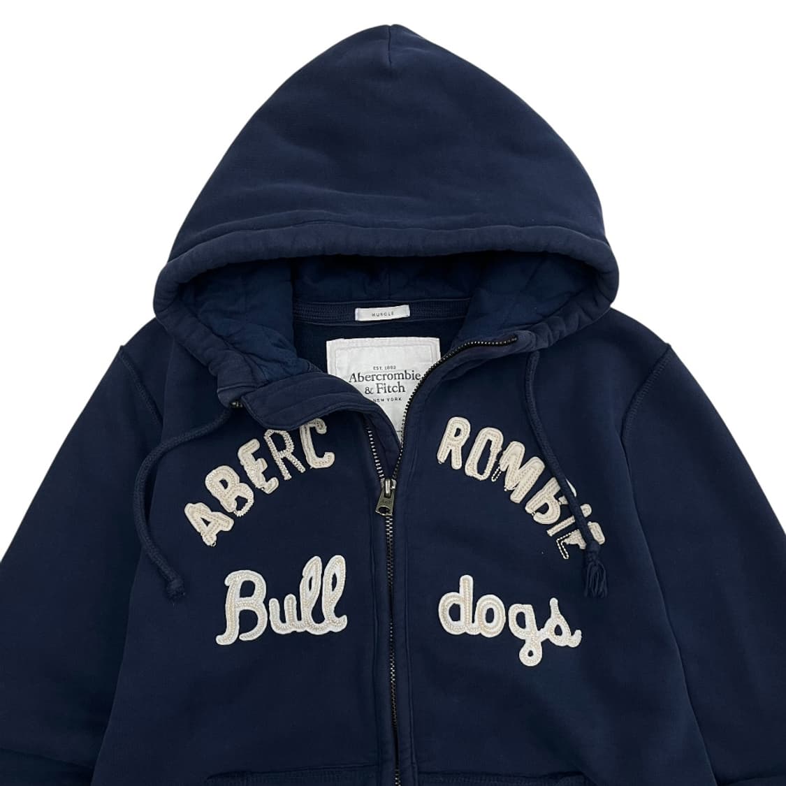 아베크롬비 센터로고 네이비 후드집업 XL 상품이미지4